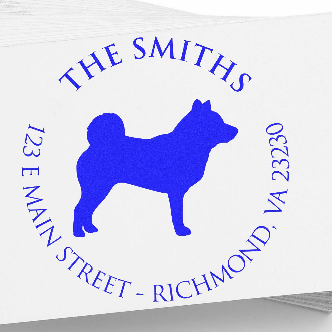 Slim Pre-Inked Shiba Inu Personalized Return Address Stamp - Engineer Seal Stamps