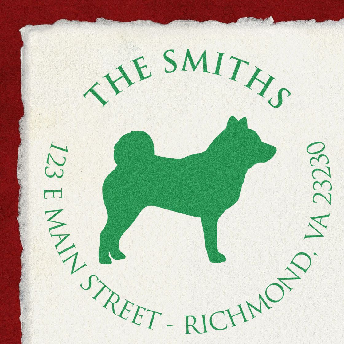 Slim Pre-Inked Shiba Inu Personalized Return Address Stamp - Engineer Seal Stamps