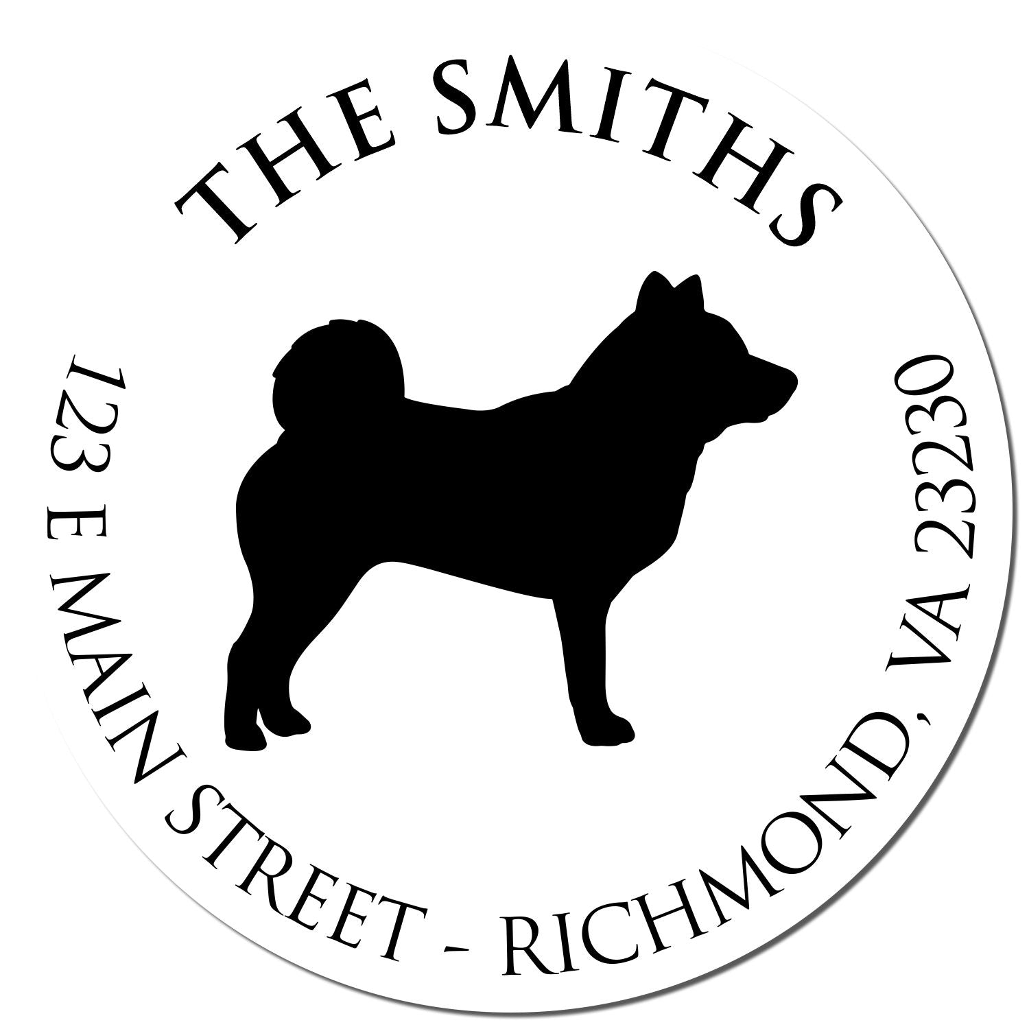 Slim Pre-Inked Shiba Inu Personalized Return Address Stamp - Engineer Seal Stamps