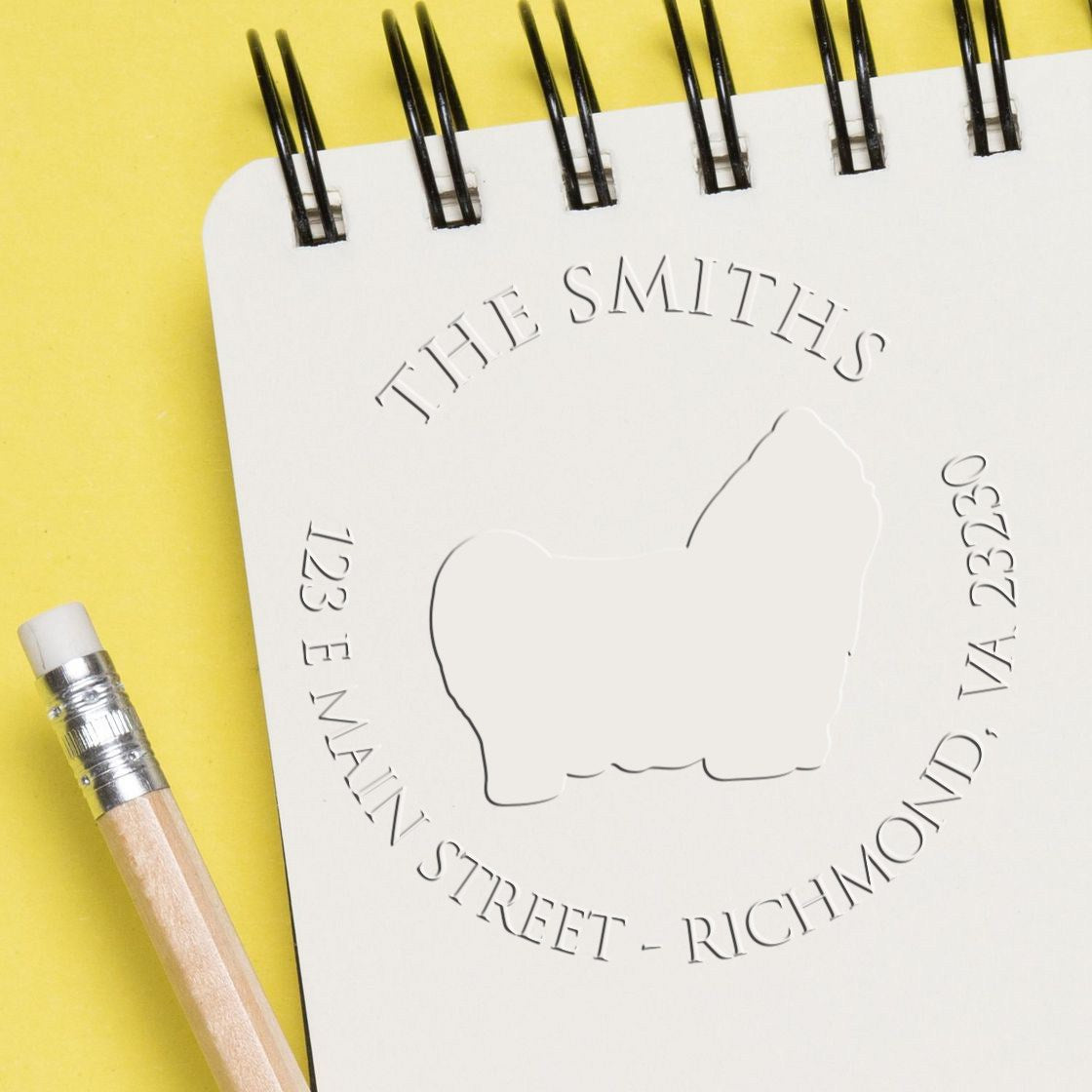 Customizable Mailing Embosser with Shih Tzu Dog - Engineer Seal Stamps