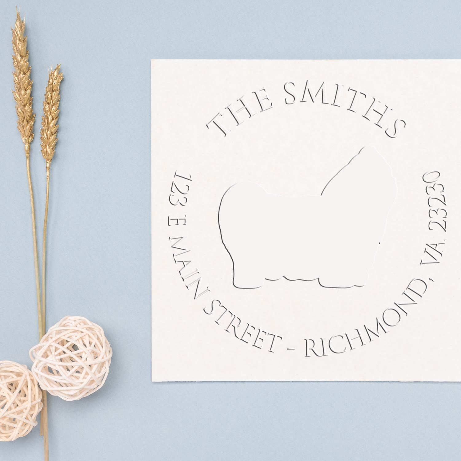 Customizable Mailing Embosser with Shih Tzu Dog - Engineer Seal Stamps