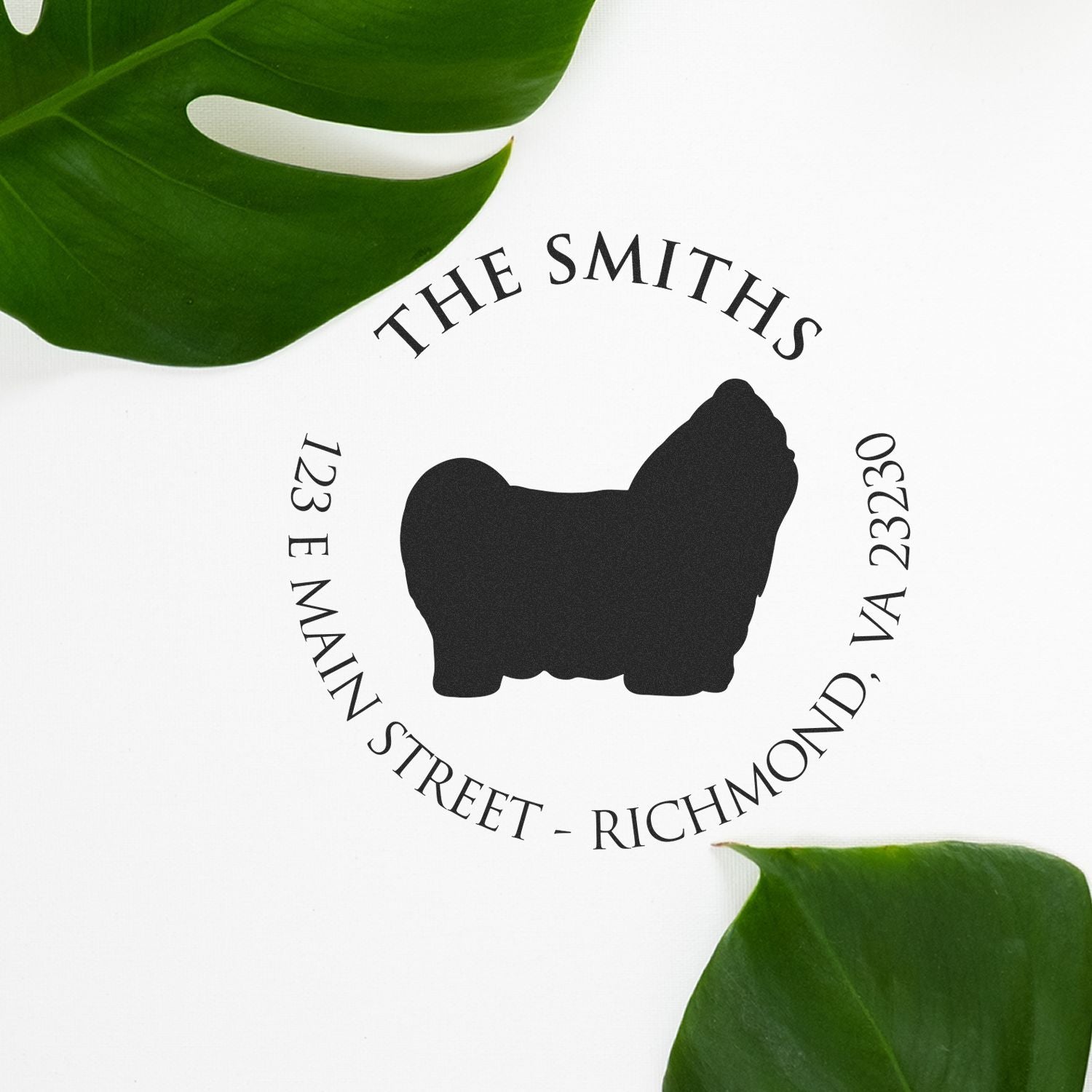 PSI Pre-Inked Shih Tzu Made-to-Order Mail Address Stamp - Engineer Seal Stamps