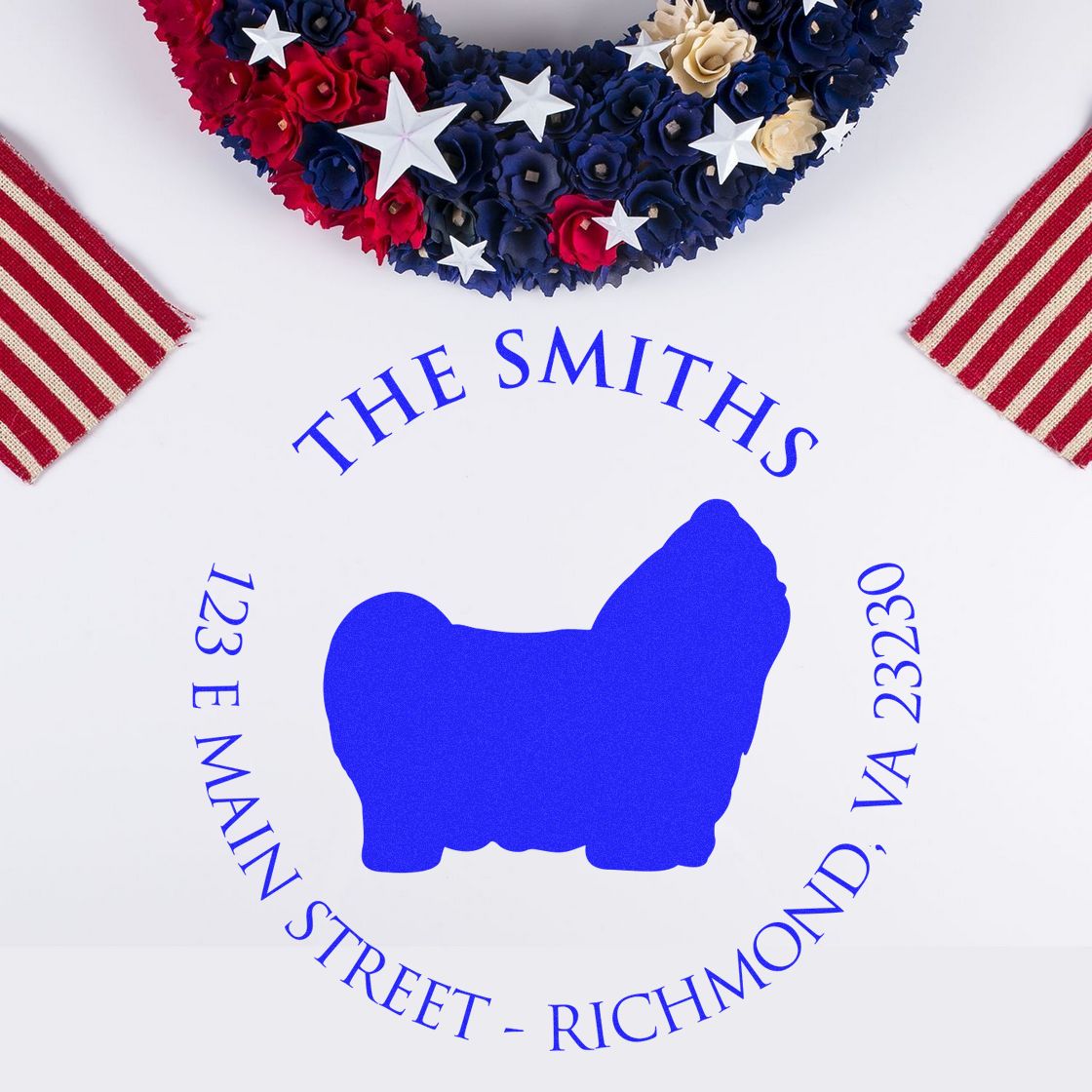 Slim Pre-Inked Shih Tzu Personalized Return Address Stamp for Envelopes - Engineer Seal Stamps