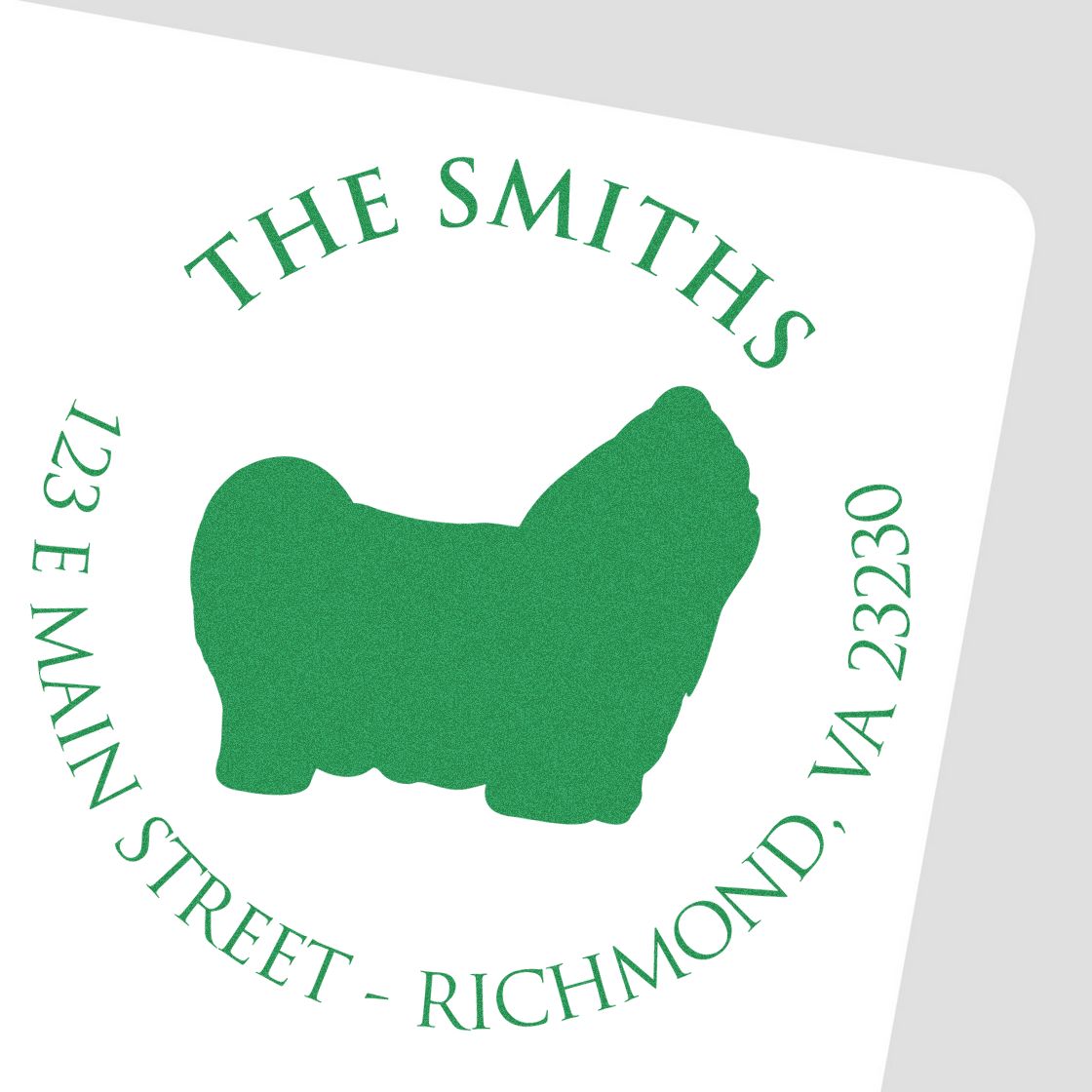 Slim Pre-Inked Shih Tzu Personalized Return Address Stamp for Envelopes - Engineer Seal Stamps