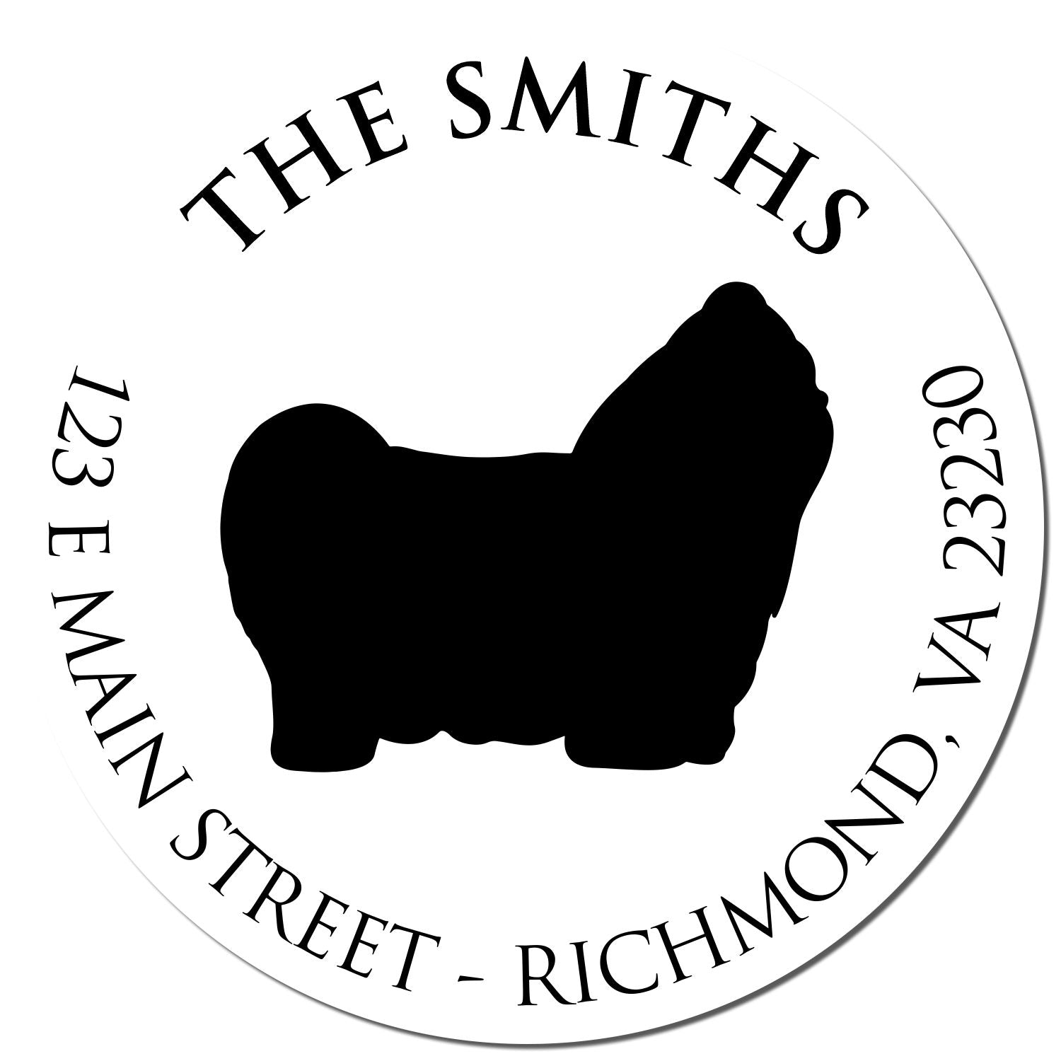 Slim Pre-Inked Shih Tzu Personalized Return Address Stamp for Envelopes - Engineer Seal Stamps