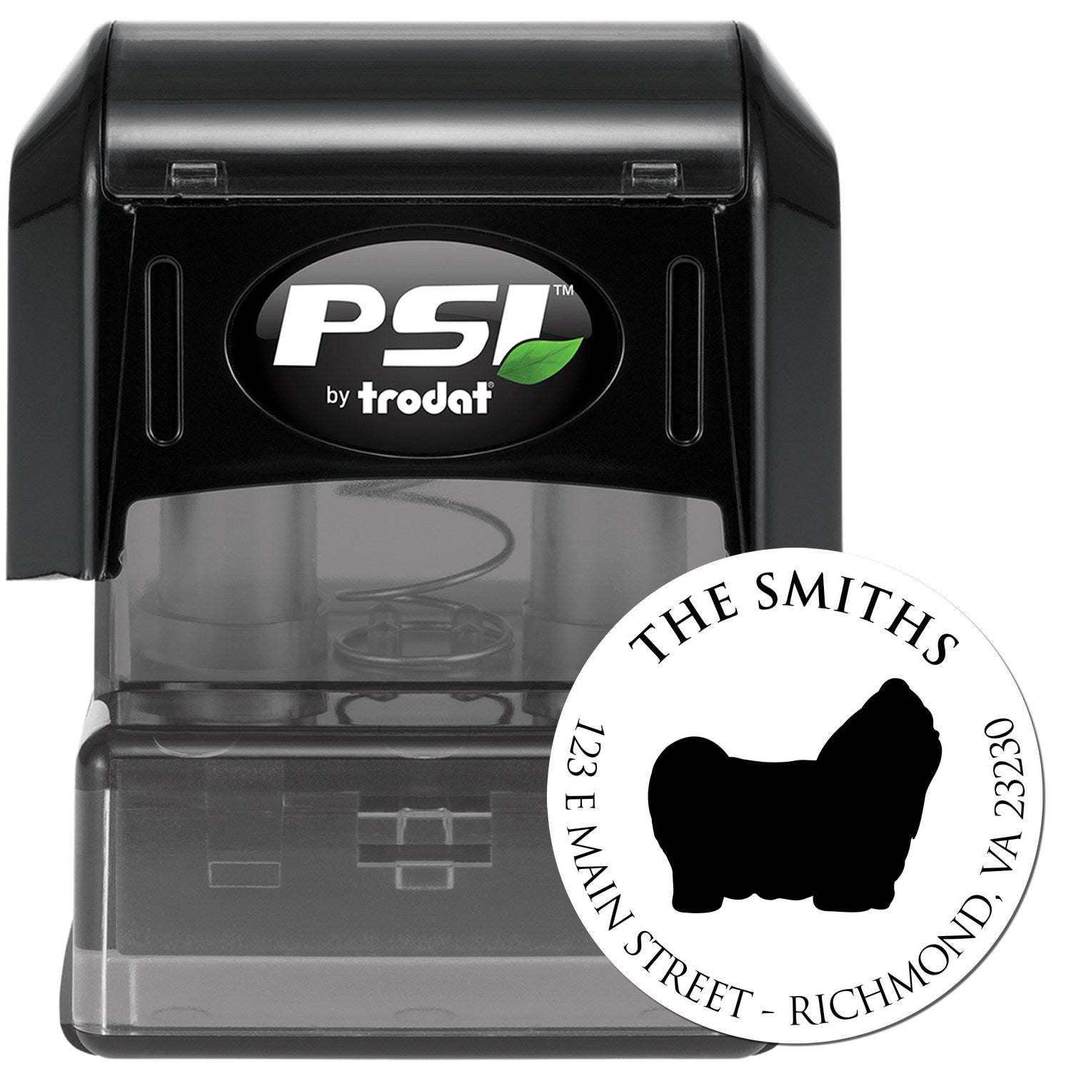 PSI Pre-Inked Shih Tzu Made-to-Order Mail Address Stamp - Engineer Seal Stamps
