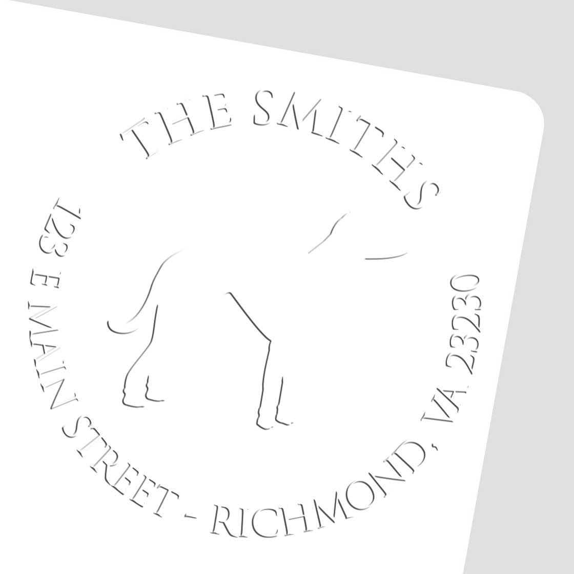 Customizable Mailing Embosser Seal with Whippet Dog - Engineer Seal Stamps