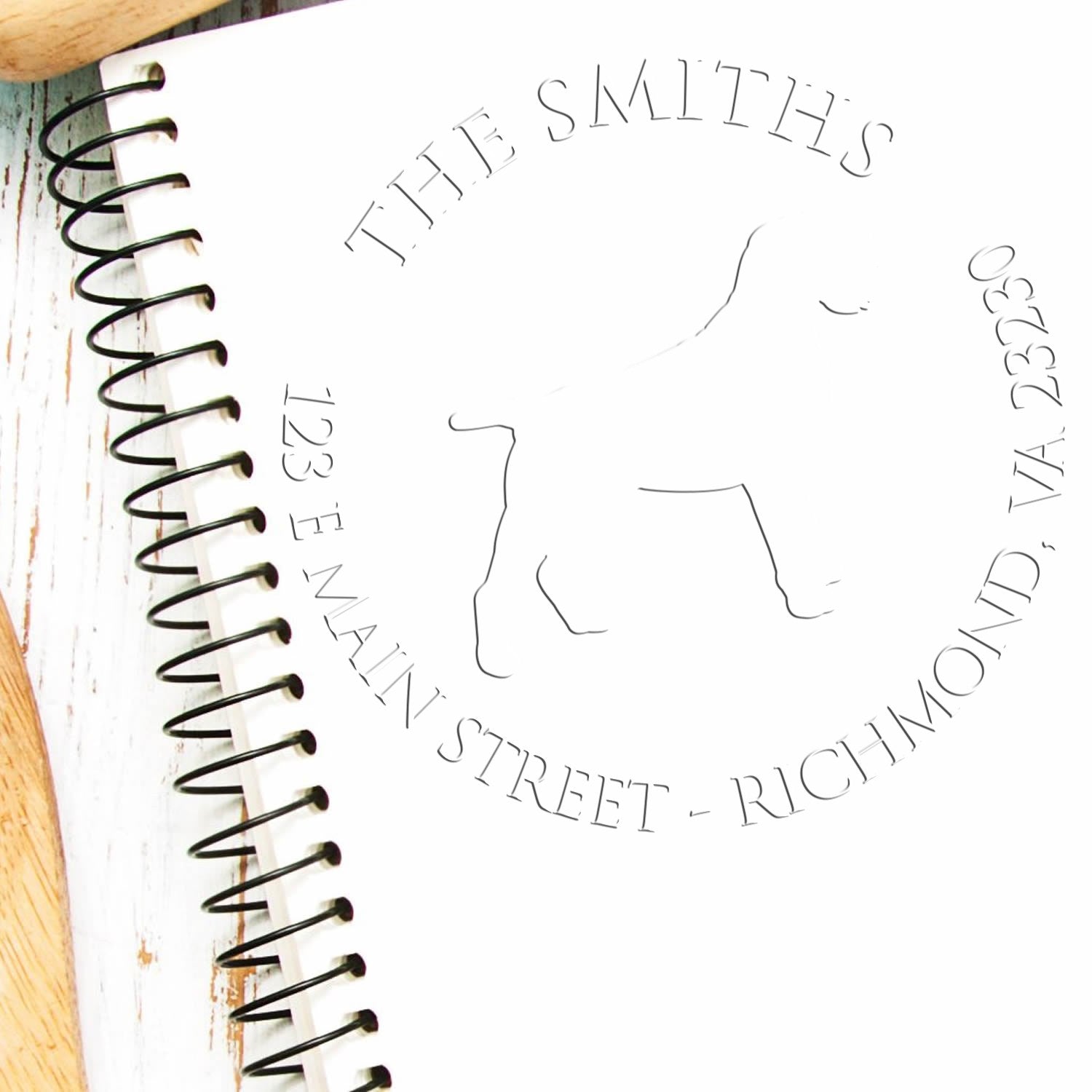 Wirehaired Pointing Griffon Dog Silhouette Personalized Mailing Hybrid Embosser - Engineer Seal Stamps