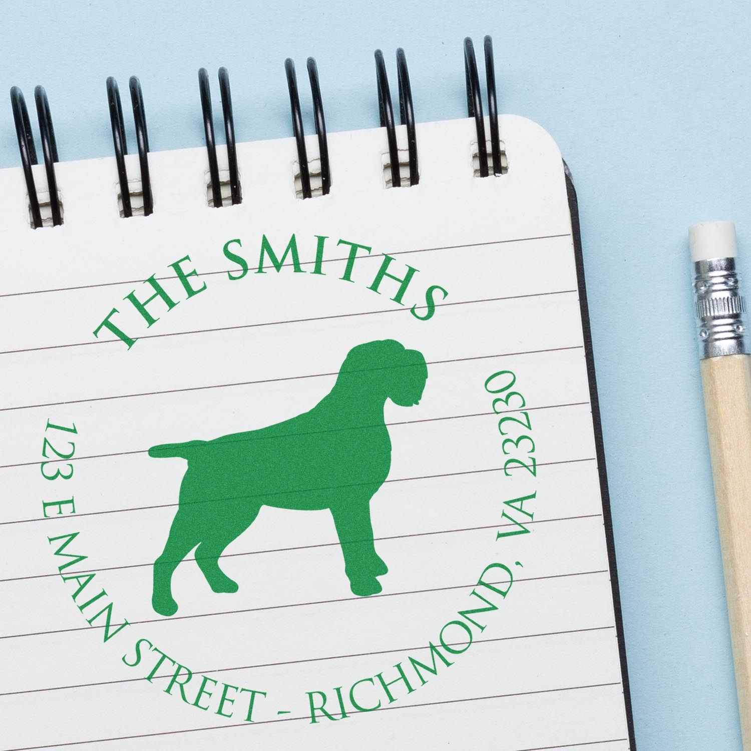 Slim Pre-Inked Wirehaired Pointing Griffon Personalized Return Address Stamper - Engineer Seal Stamps