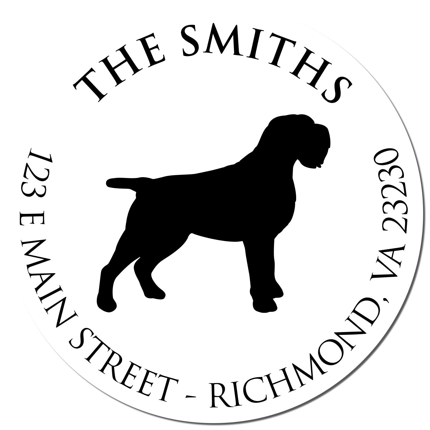 Wood Handle Wirehaired Pointing Griffon Custom Made Mailing Stamp for Envelopes - Engineer Seal Stamps