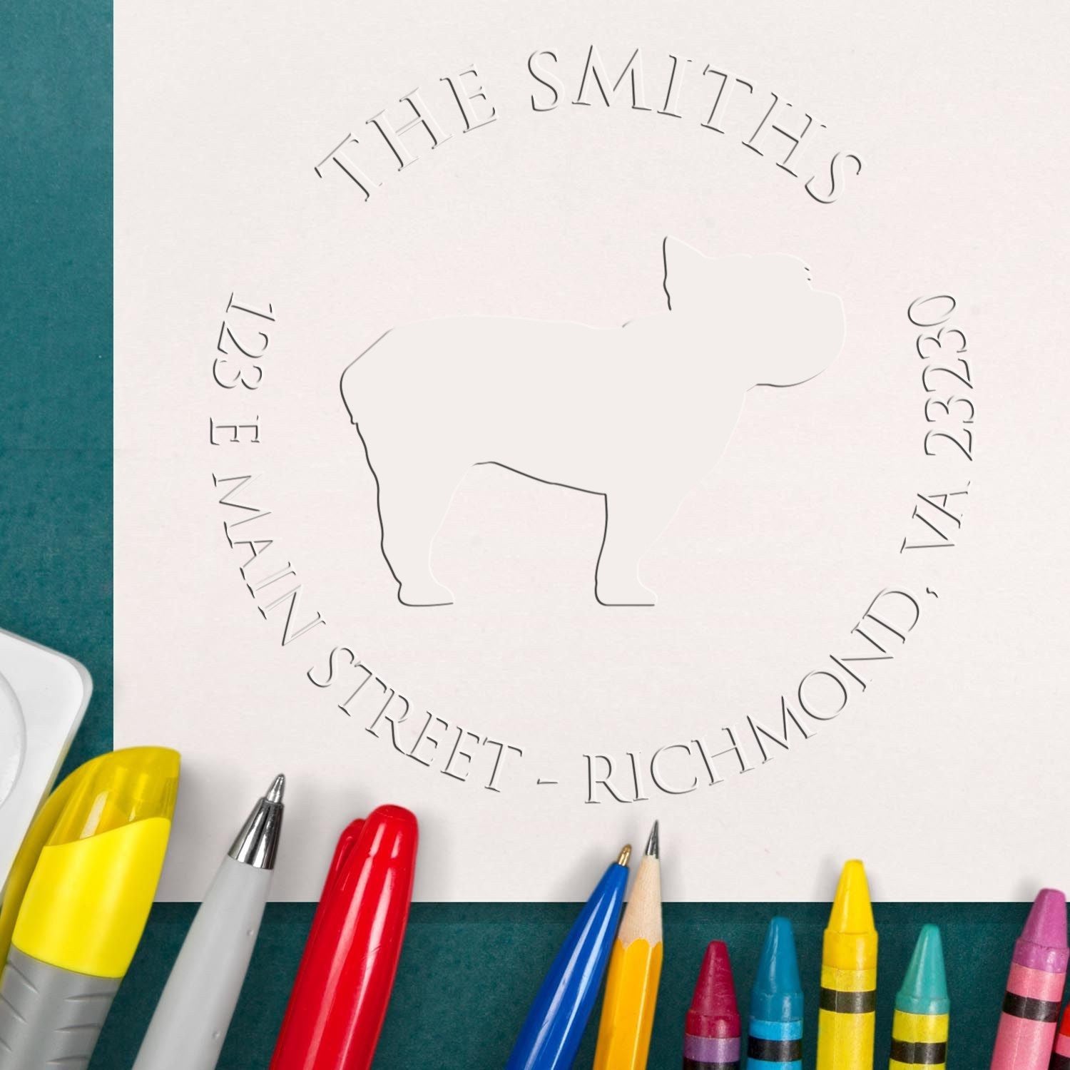 Customizable Mailing Seal with Yorkshire Terrier Dog - Engineer Seal Stamps