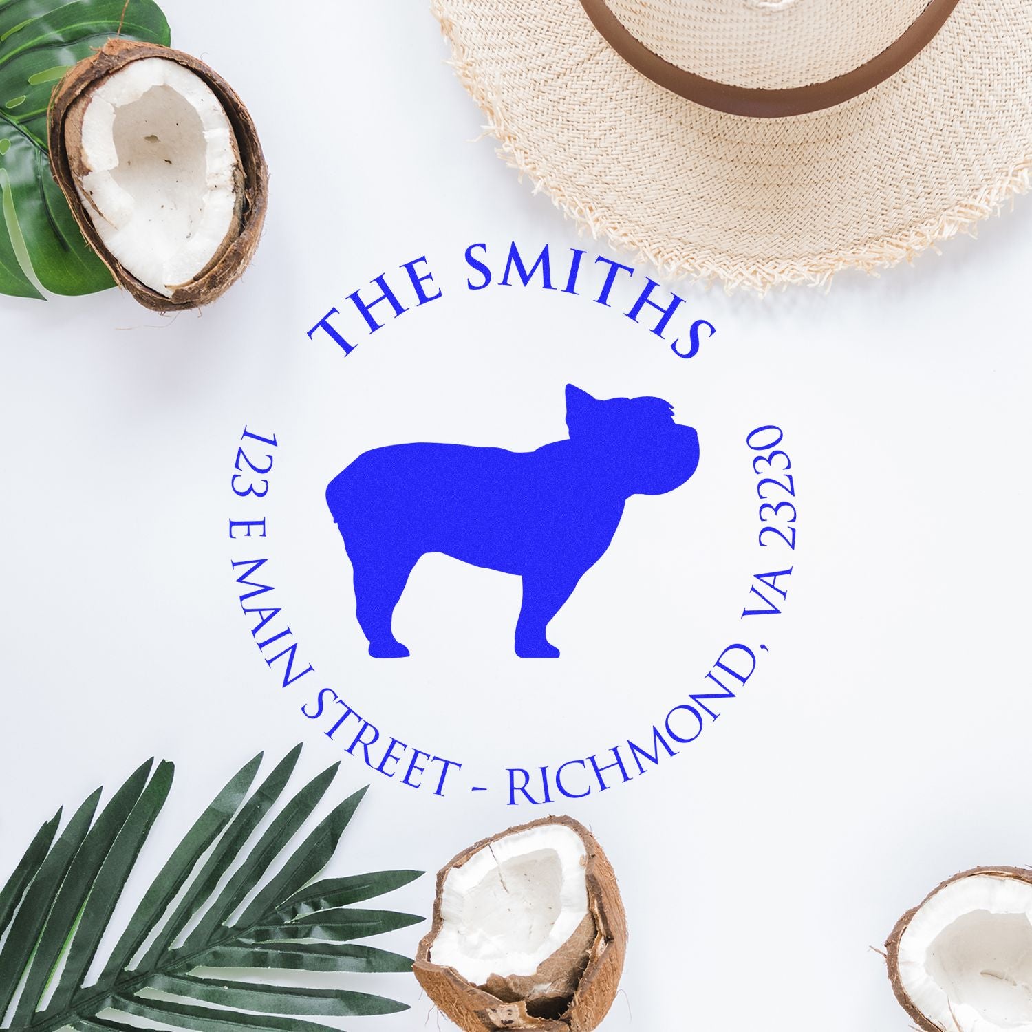 Slim Pre-Inked Yorkshire Terrier Personalized Return Address Stamper - Engineer Seal Stamps