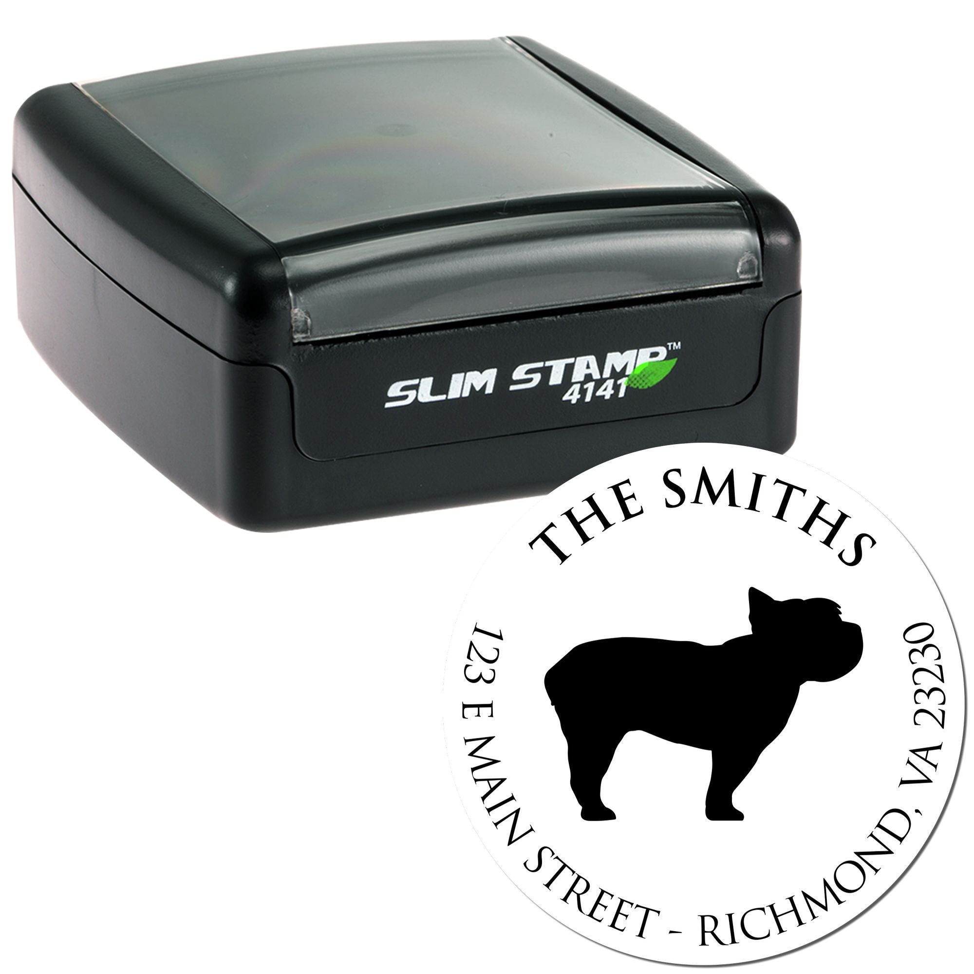Slim Pre-Inked Yorkshire Terrier Personalized Return Address Stamper - Engineer Seal Stamps