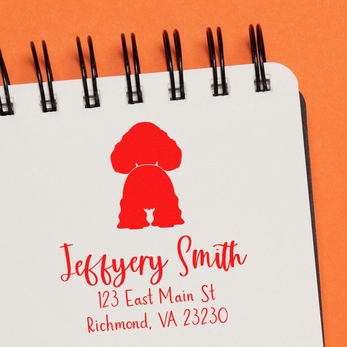 Slim Pre-Inked American Cocker Spaniel Personalized Rubber Address Stamp - Engineer Seal Stamps