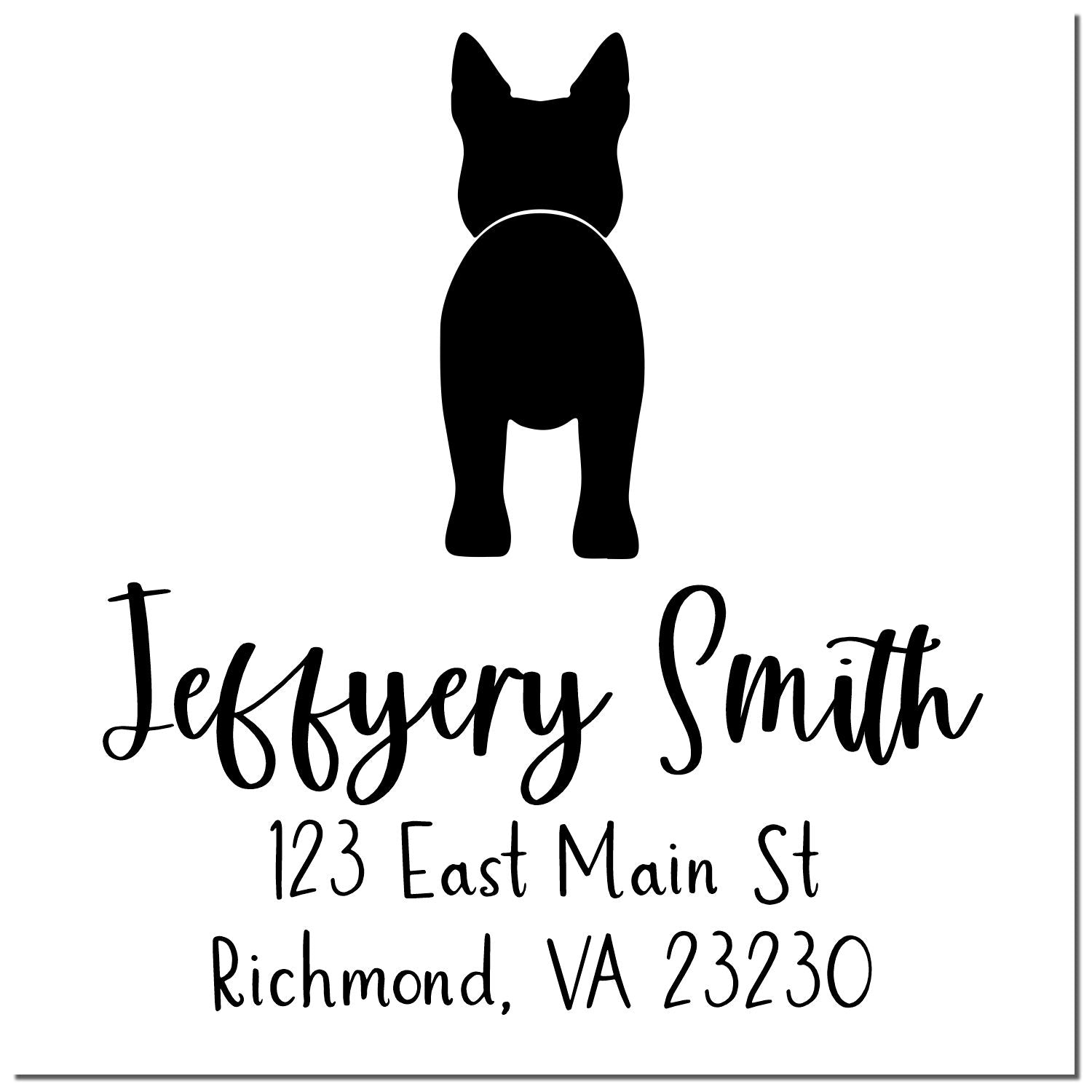 Wood Handle Australian Cattle Dog Custom Made Name and Address Rubber Stamp - Engineer Seal Stamps