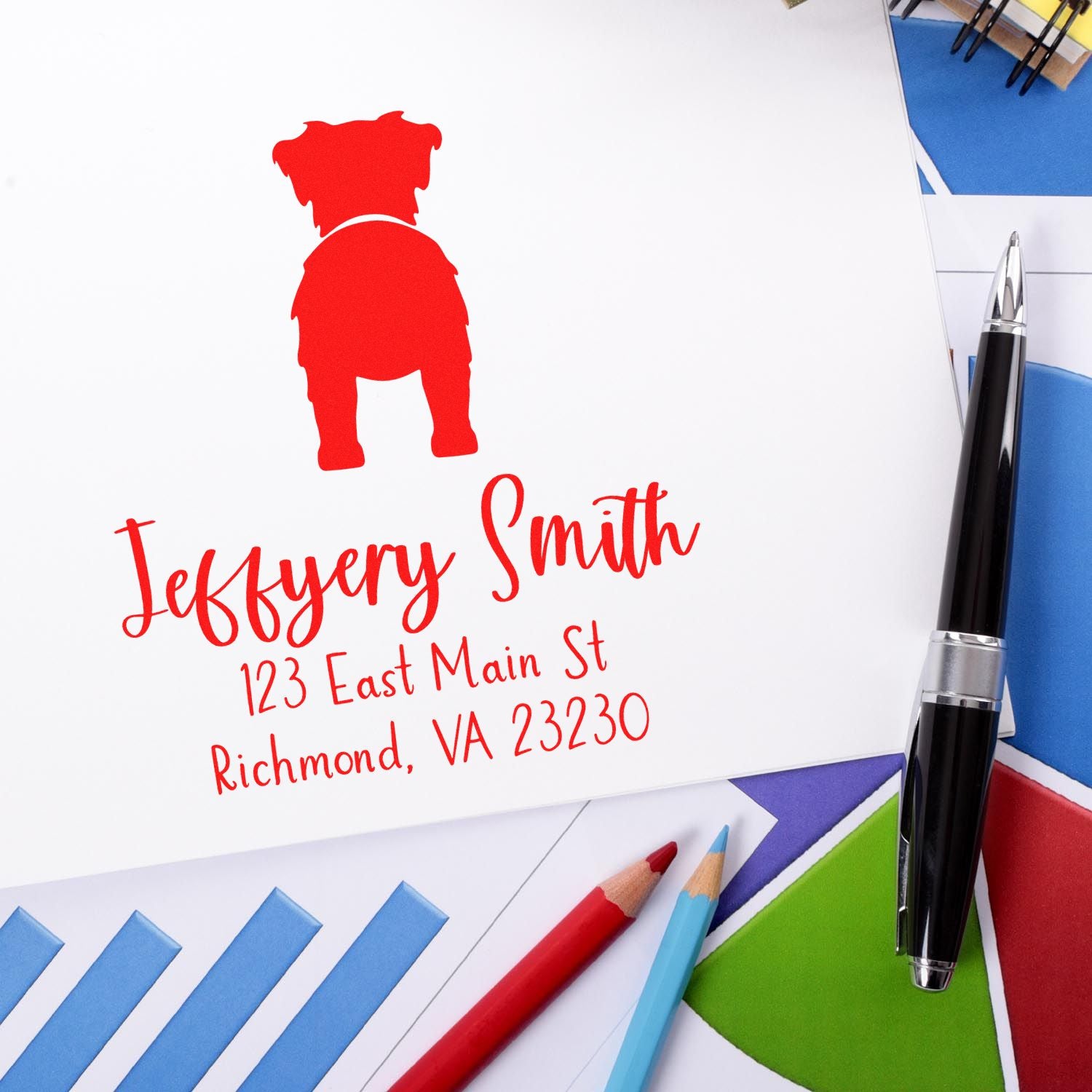 PSI Pre-Inked Australian Shepherd Made-to-Order Mail Rubber Stamp - Engineer Seal Stamps