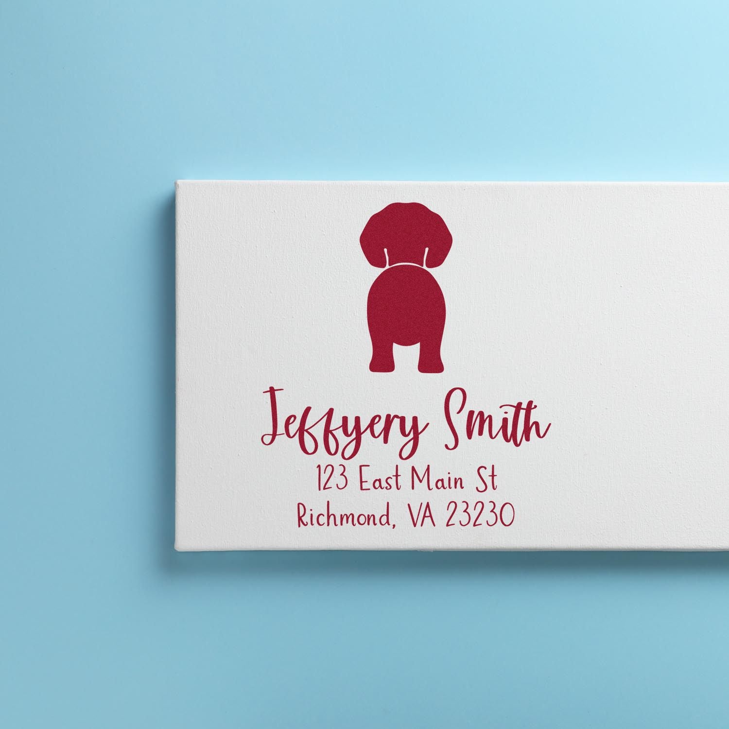 Wood Handle Beagle Custom Made Name and Address Stamp for Envelopes - Engineer Seal Stamps