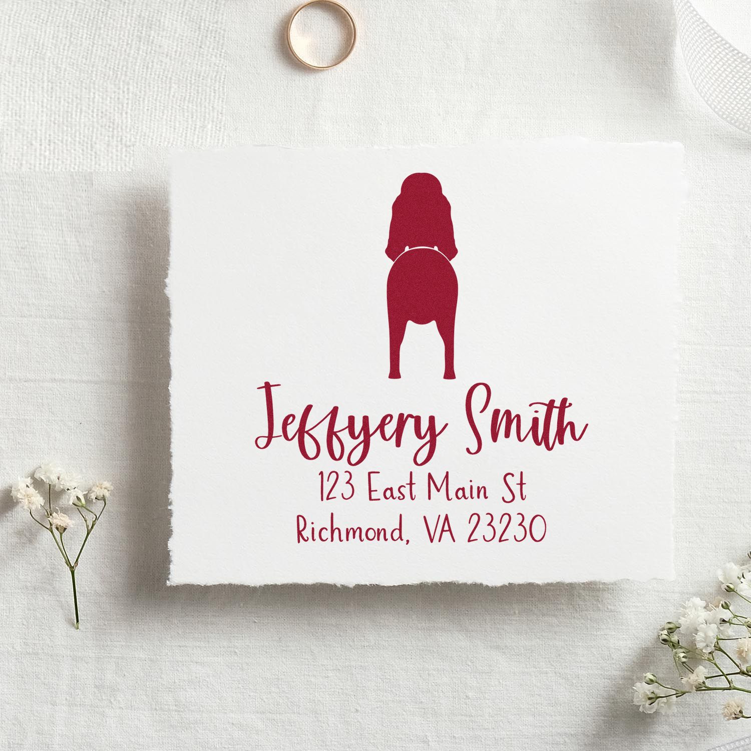 Slim Pre-Inked Bloodhound Refillable Address Stamp for Envelopes - Engineer Seal Stamps