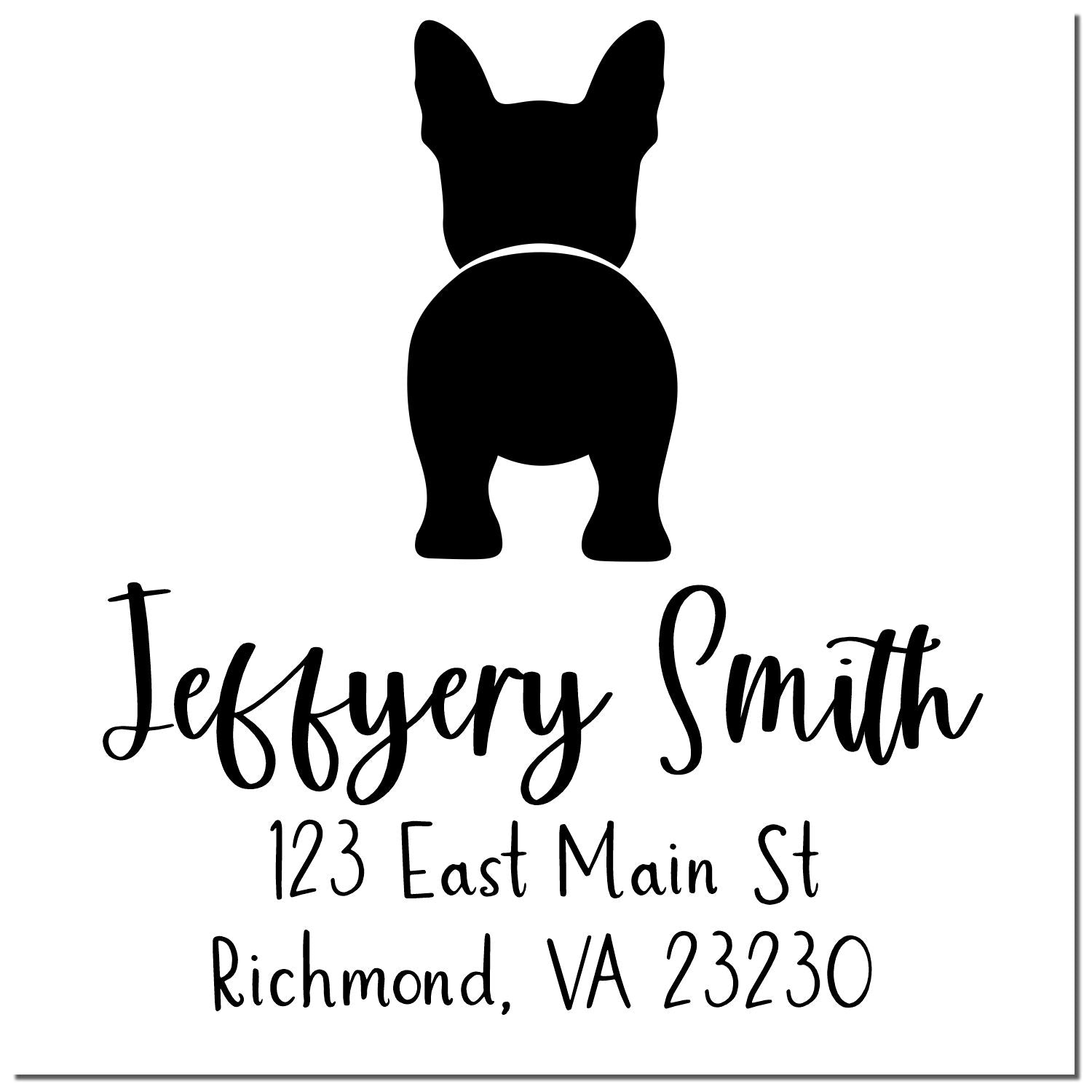 PSI Pre-Inked Boston Terrier Made-to-Order Mailing Address Rubber Stamp - Engineer Seal Stamps