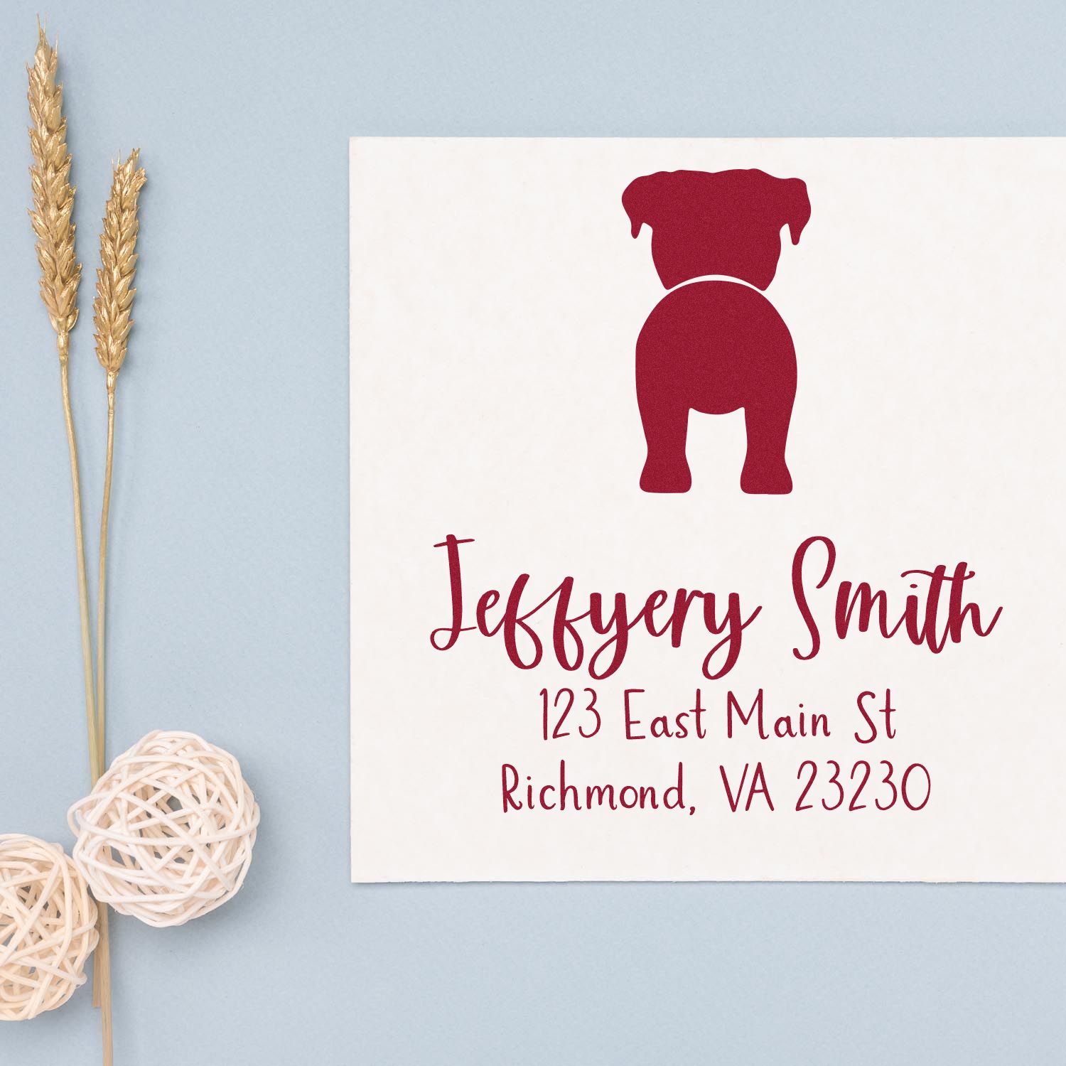 Wood Handle Boxer Custom Made New Address Stamp for Envelopes - Engineer Seal Stamps