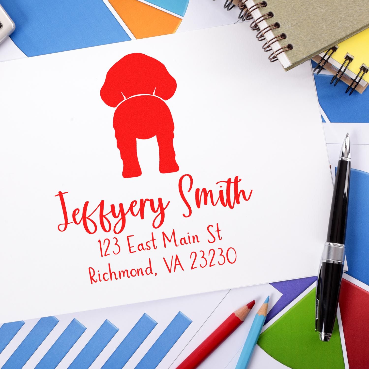 Slim Pre-Inked Brittany Return Address Stamp - Engineer Seal Stamps