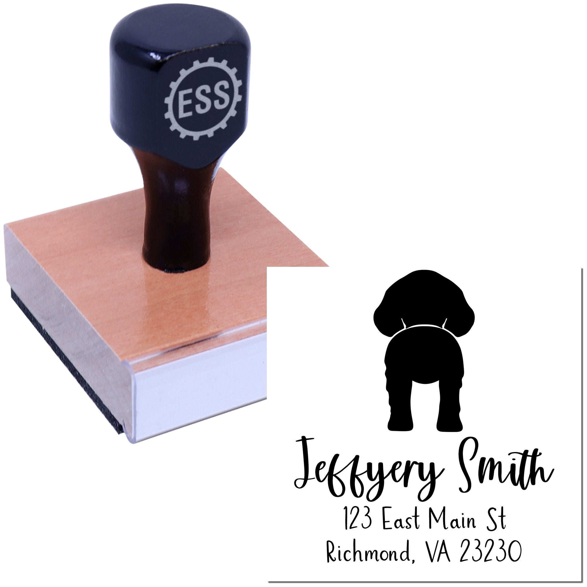 Wood Handle Brittany Custom Made New Address Stamp for Envelopes - Engineer Seal Stamps