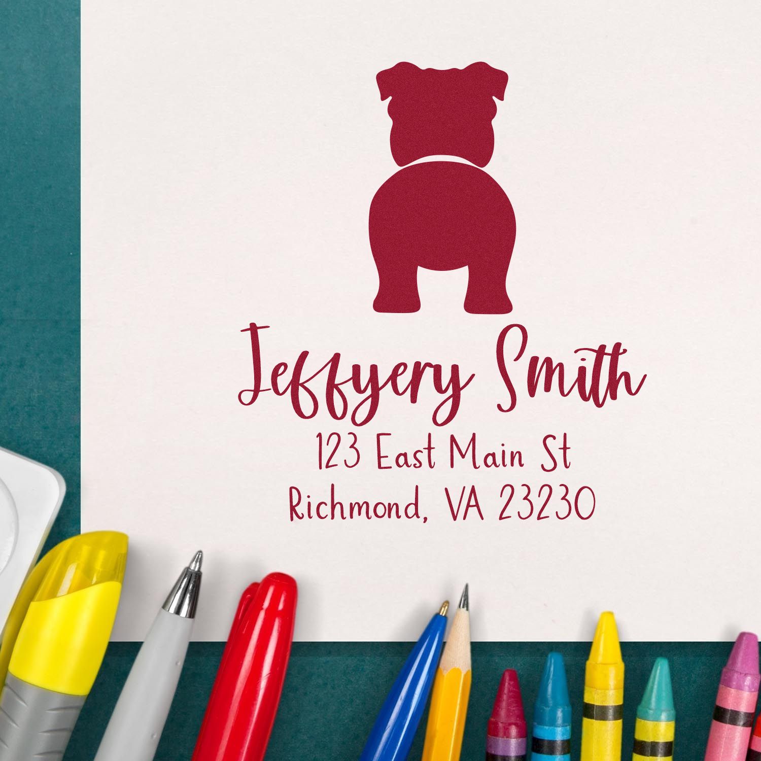 Self-Inking Bulldog Custom-Made Address Return Rubber Stamp - Engineer Seal Stamps