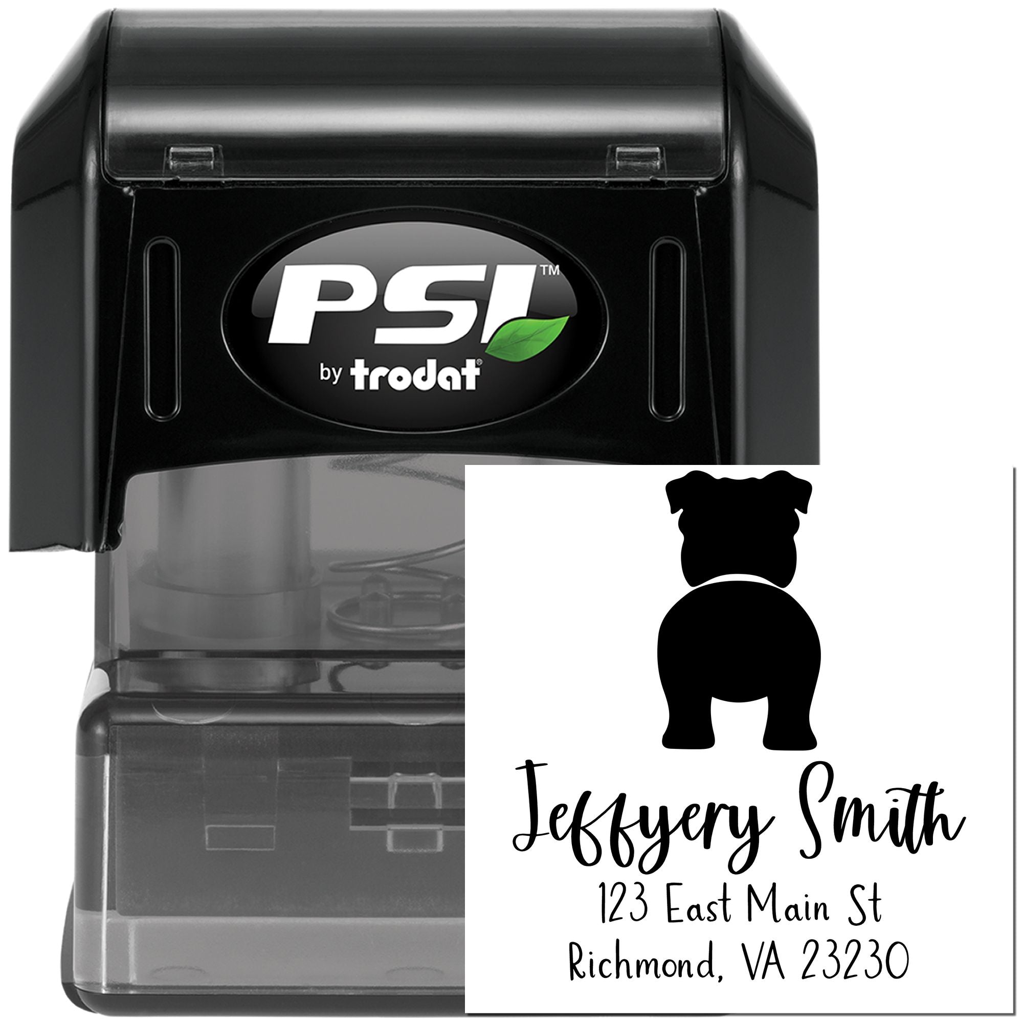 PSI Pre-Inked Bulldog Made-to-Order Mailing Address Stamp for Envelopes - Engineer Seal Stamps