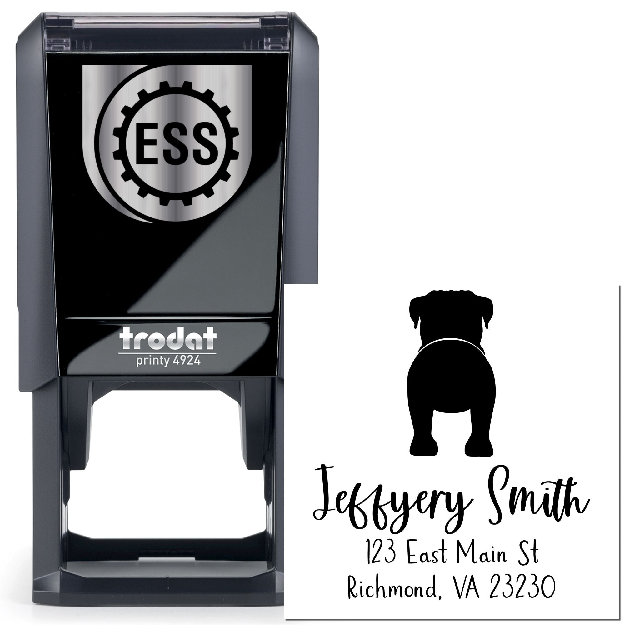 Self-Inking Bullmastiff Custom-Made Address Return Stamp - Engineer Seal Stamps