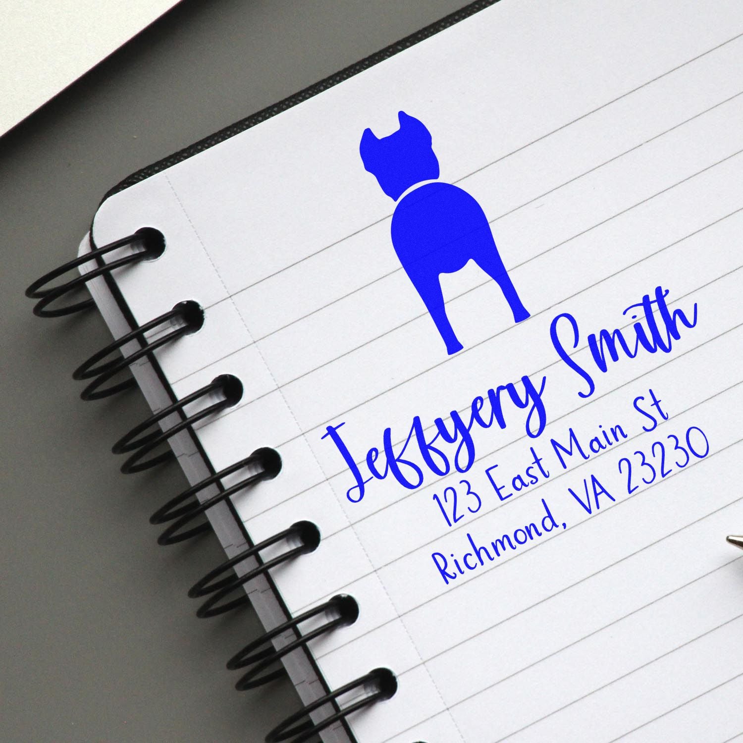 Slim Pre-Inked Cane Corso Return Address Stamp for Envelopes - Engineer Seal Stamps