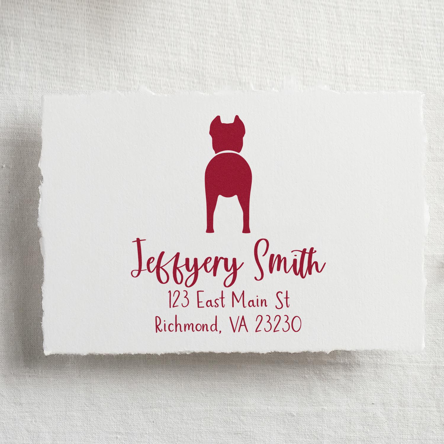 Wood Handle Cane Corso Custom Made New Home Address Rubber Stamp - Engineer Seal Stamps