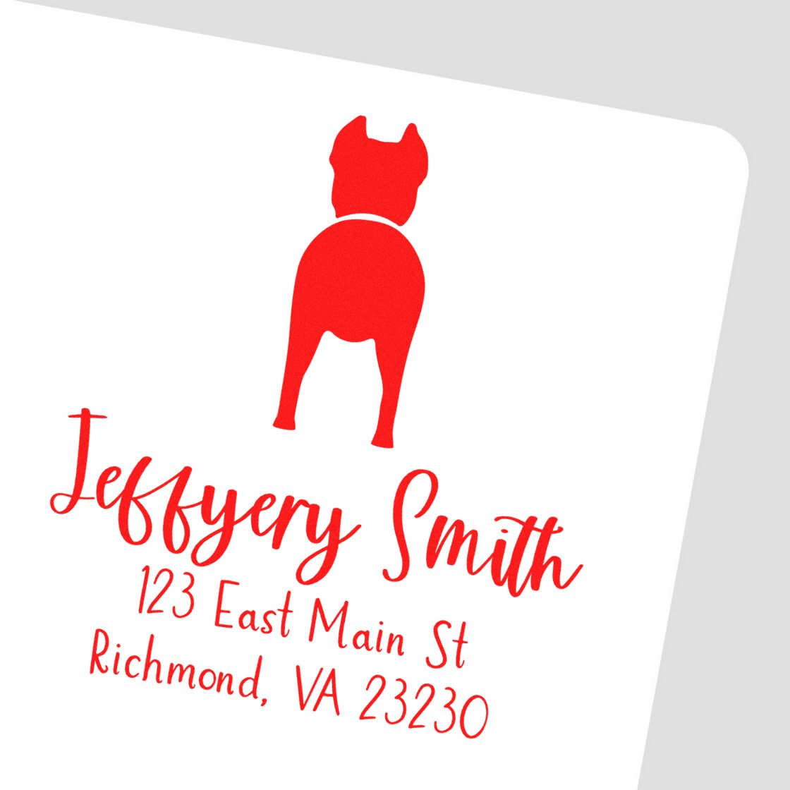 Wood Handle Cane Corso Custom Made New Home Address Rubber Stamp - Engineer Seal Stamps