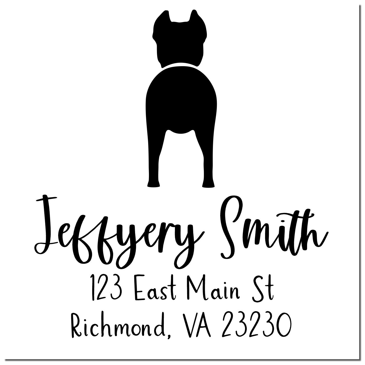 Wood Handle Cane Corso Custom Made New Home Address Rubber Stamp - Engineer Seal Stamps