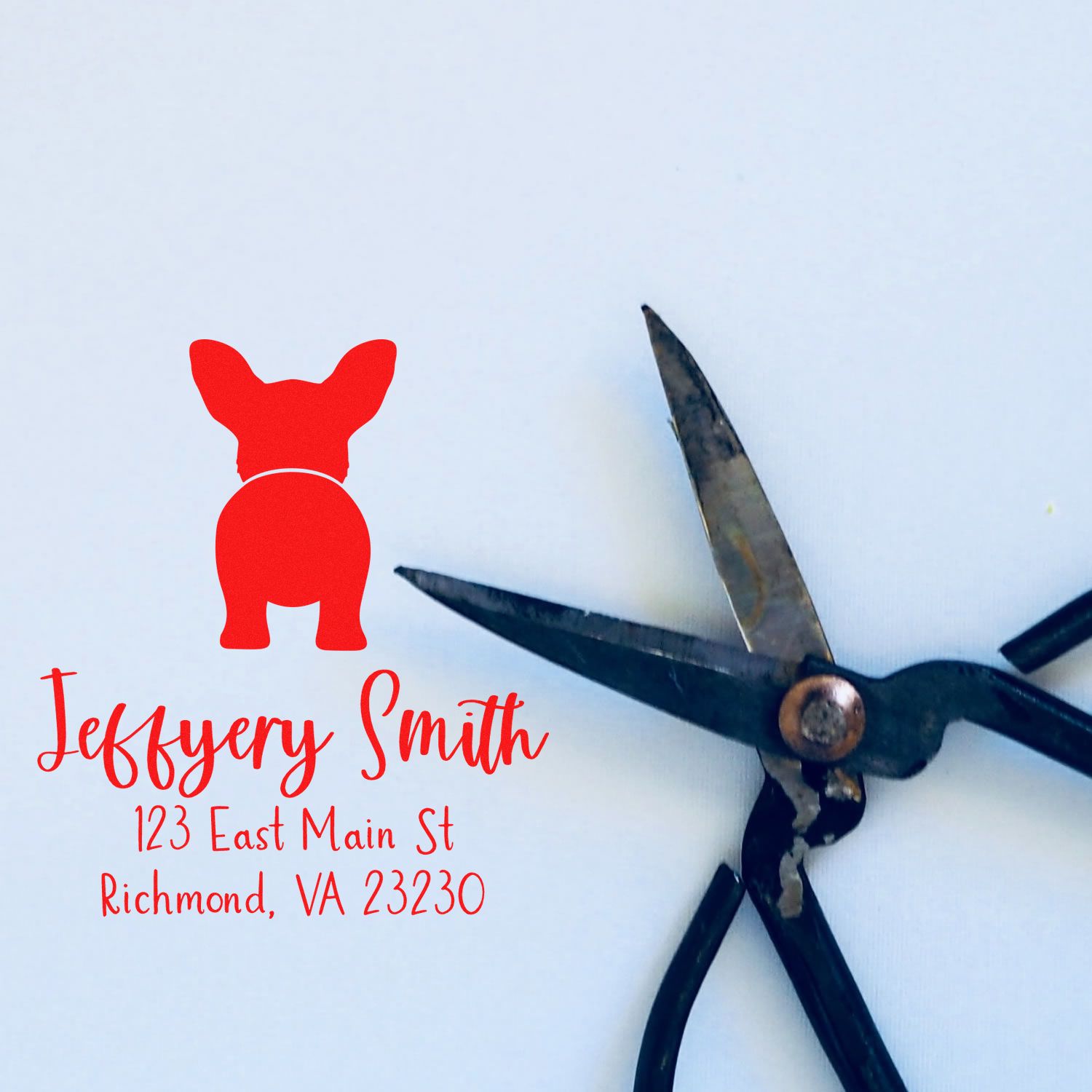 PSI Pre-Inked Cardigan Welsh Corgi Made-to-Order Mailing Address Stamper - Engineer Seal Stamps