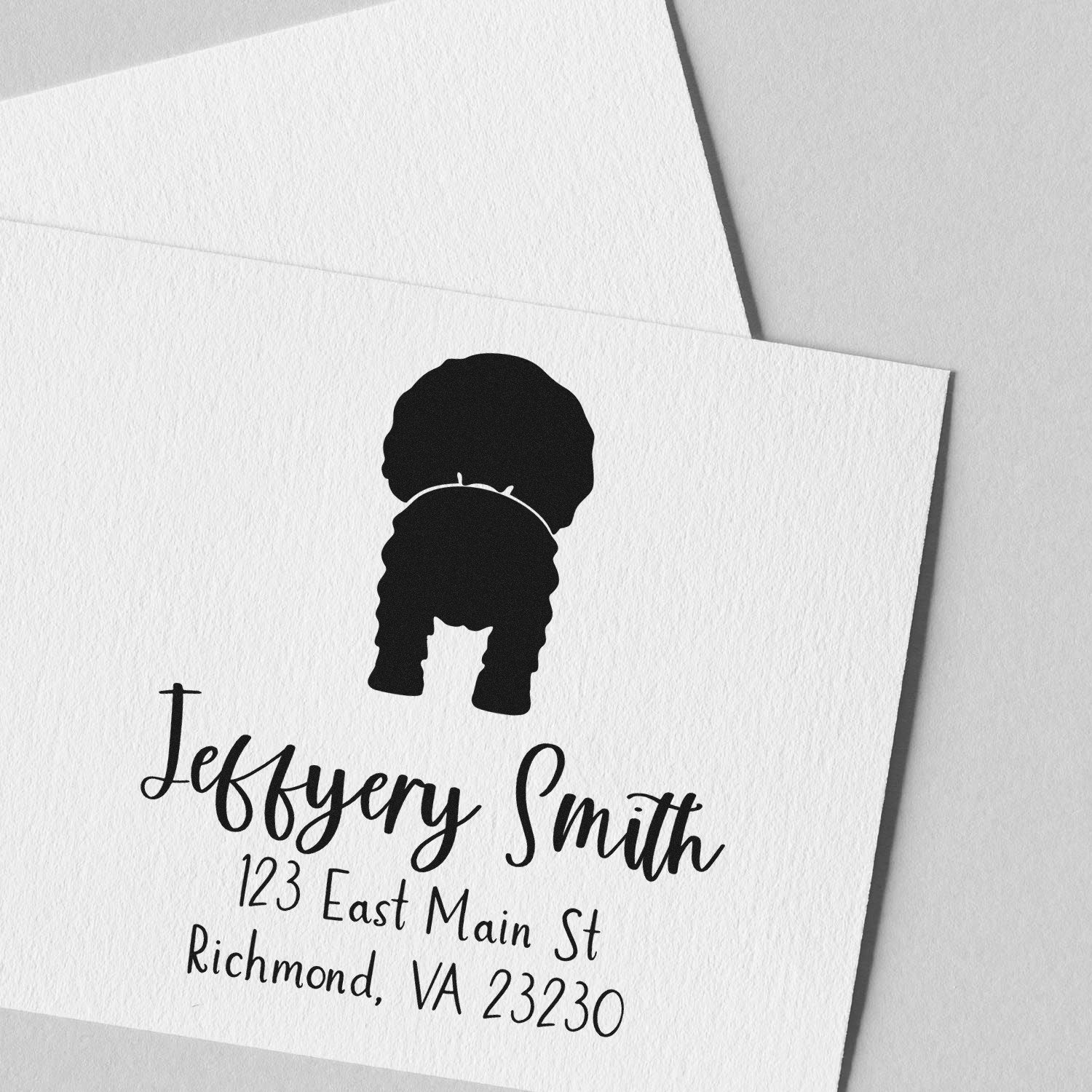 Wood Handle Cavalier King Charles Spaniel Custom Made New Home Address Stamp for Envelopes - Engineer Seal Stamps