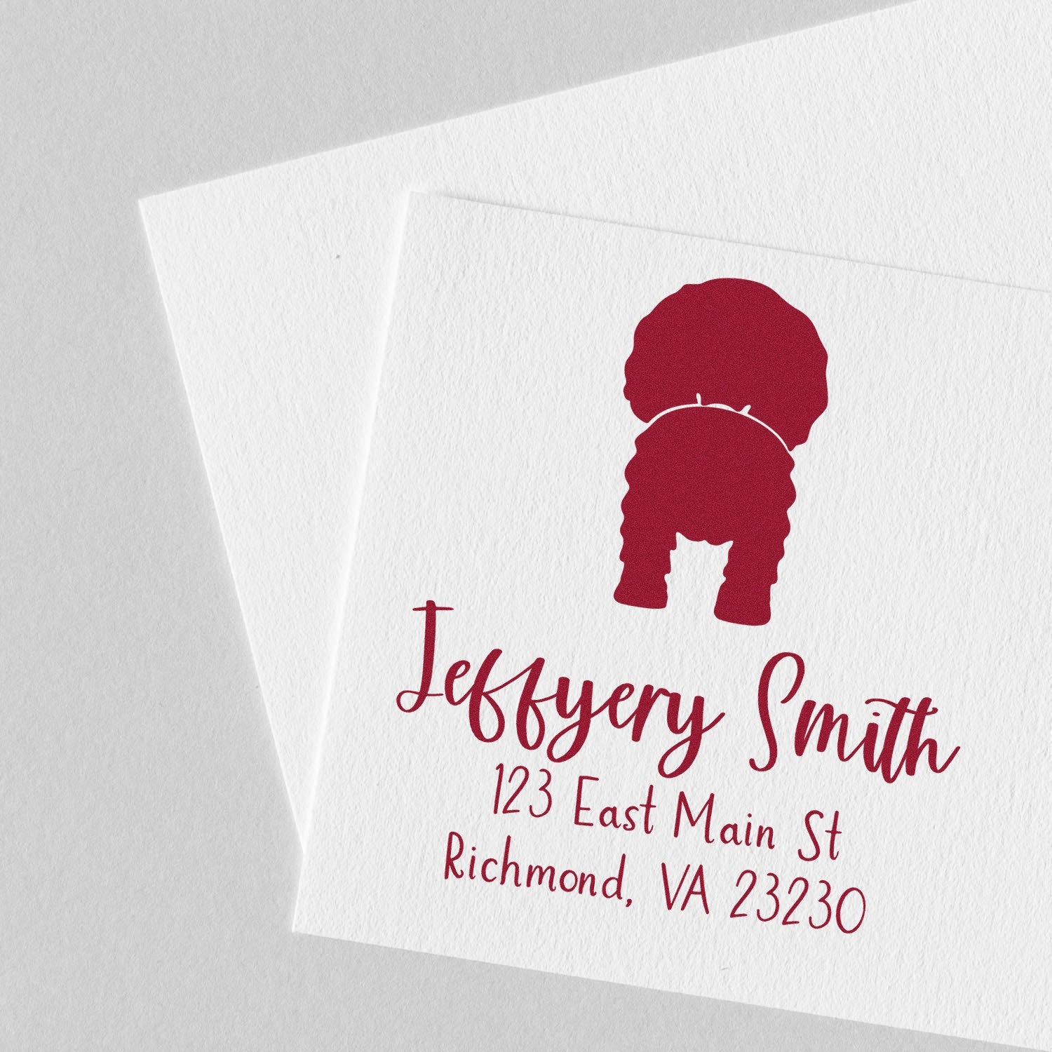 Wood Handle Cavalier King Charles Spaniel Custom Made New Home Address Stamp for Envelopes - Engineer Seal Stamps