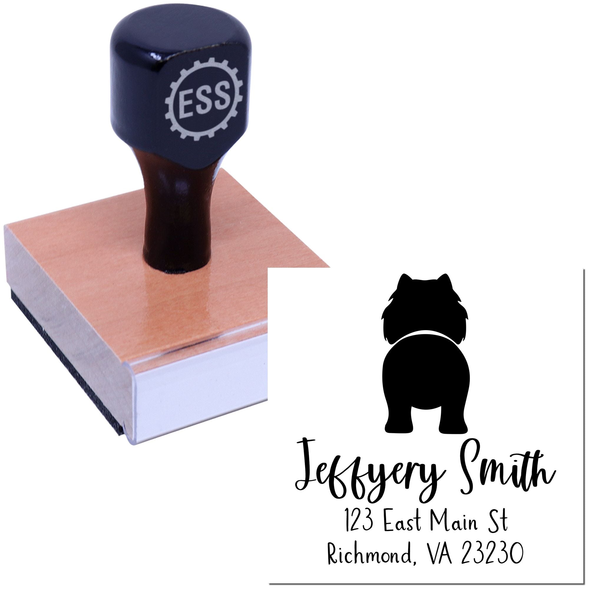 Wood Handle Chow Custom Made New Home Address Stamper - Engineer Seal Stamps