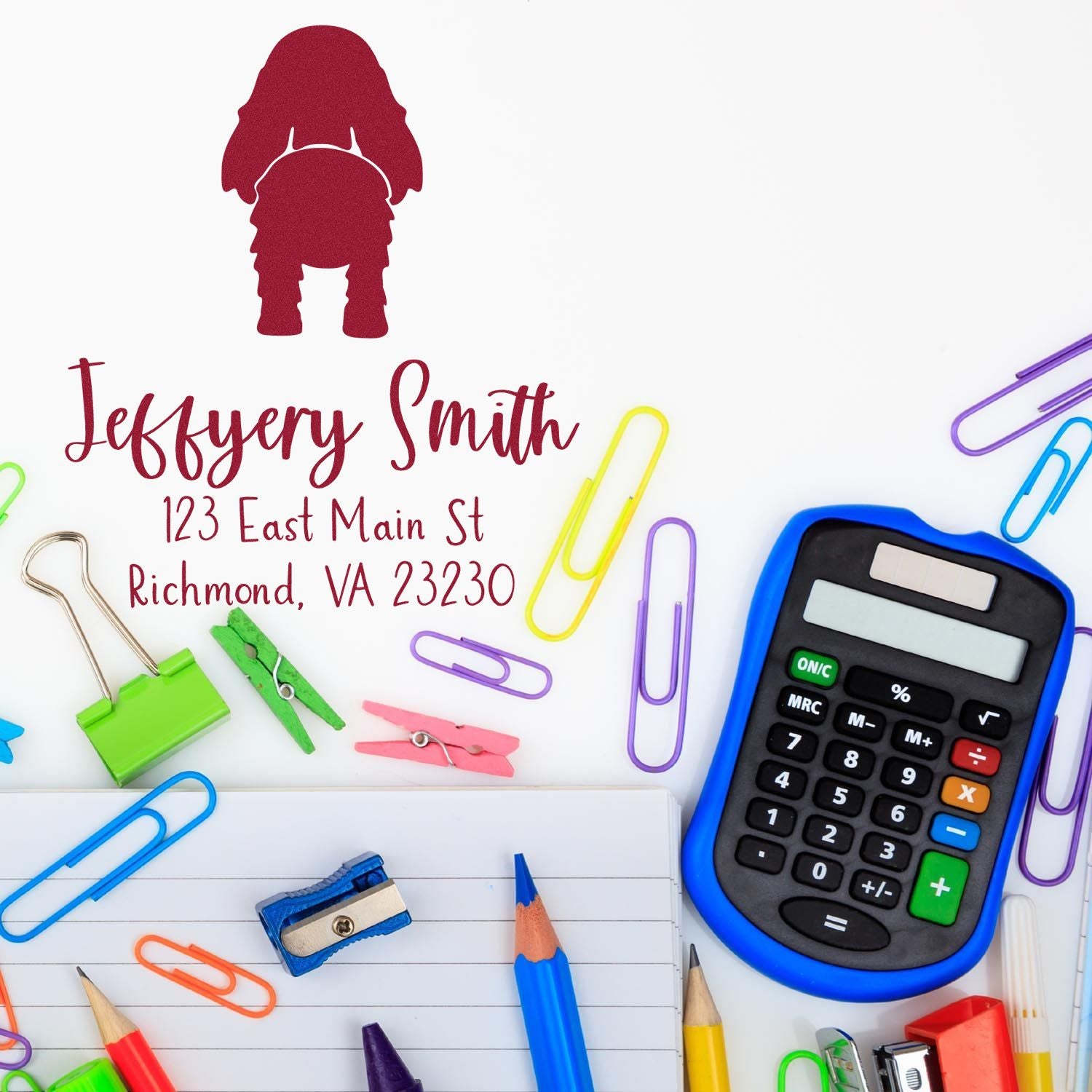 PSI Pre-Inked Cocker Spaniel Made-to-Order Mailing Rubber Stamp - Engineer Seal Stamps