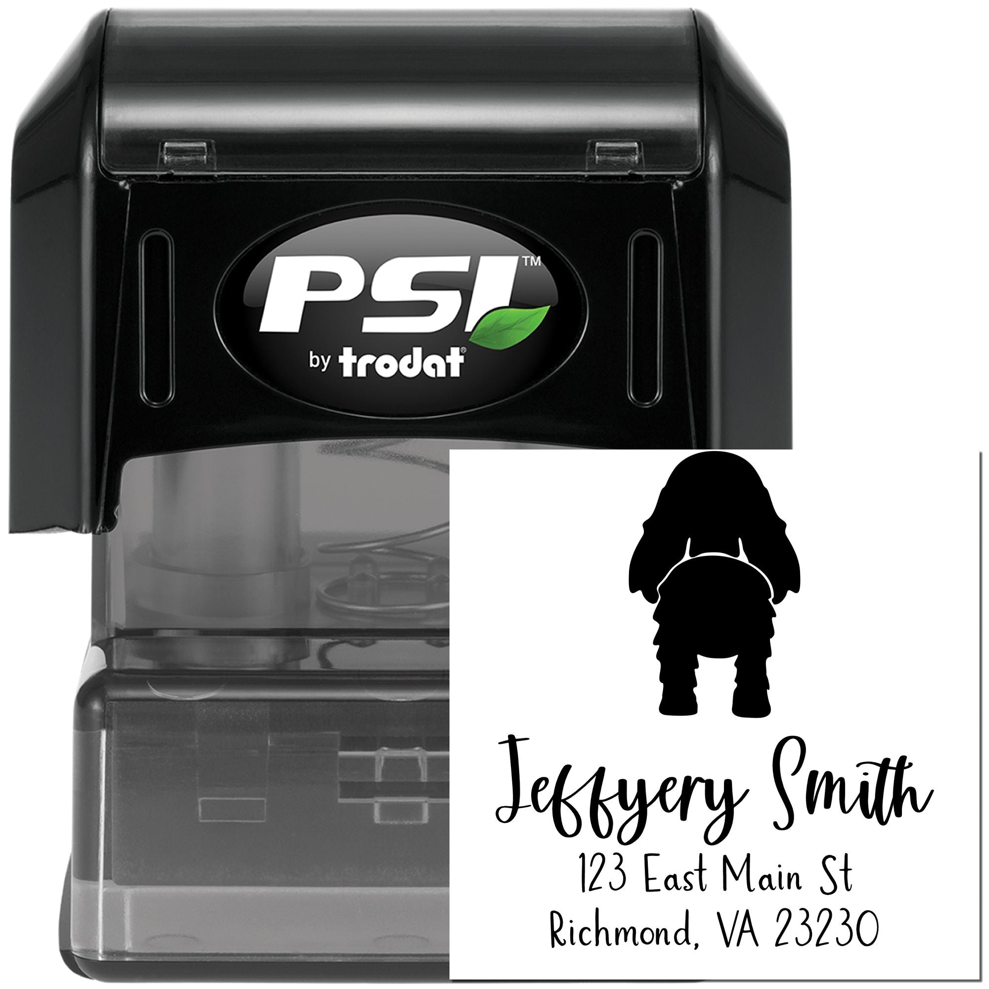 PSI Pre-Inked Cocker Spaniel Made-to-Order Mailing Rubber Stamp - Engineer Seal Stamps