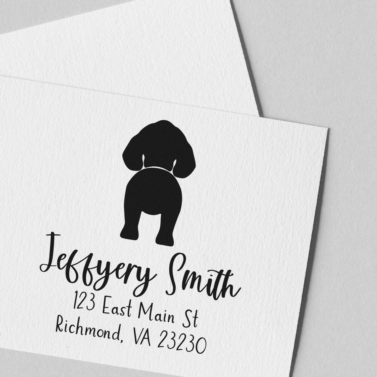 Wood Handle French Bulldog Custom Made Return Address Stamp - Engineer Seal Stamps