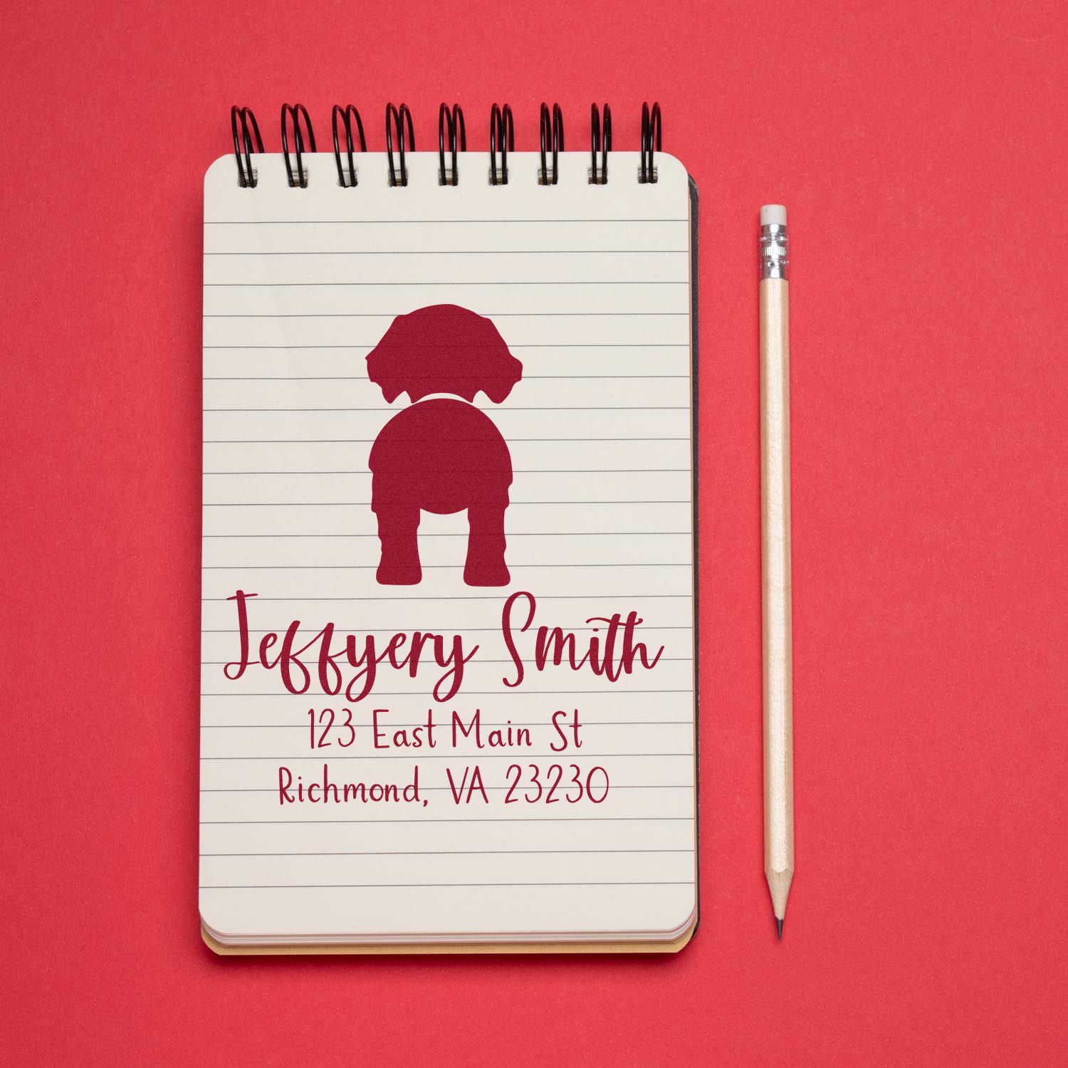 Wood Handle Golden Retriever Custom Made Return Address Stamp for Envelopes - Engineer Seal Stamps
