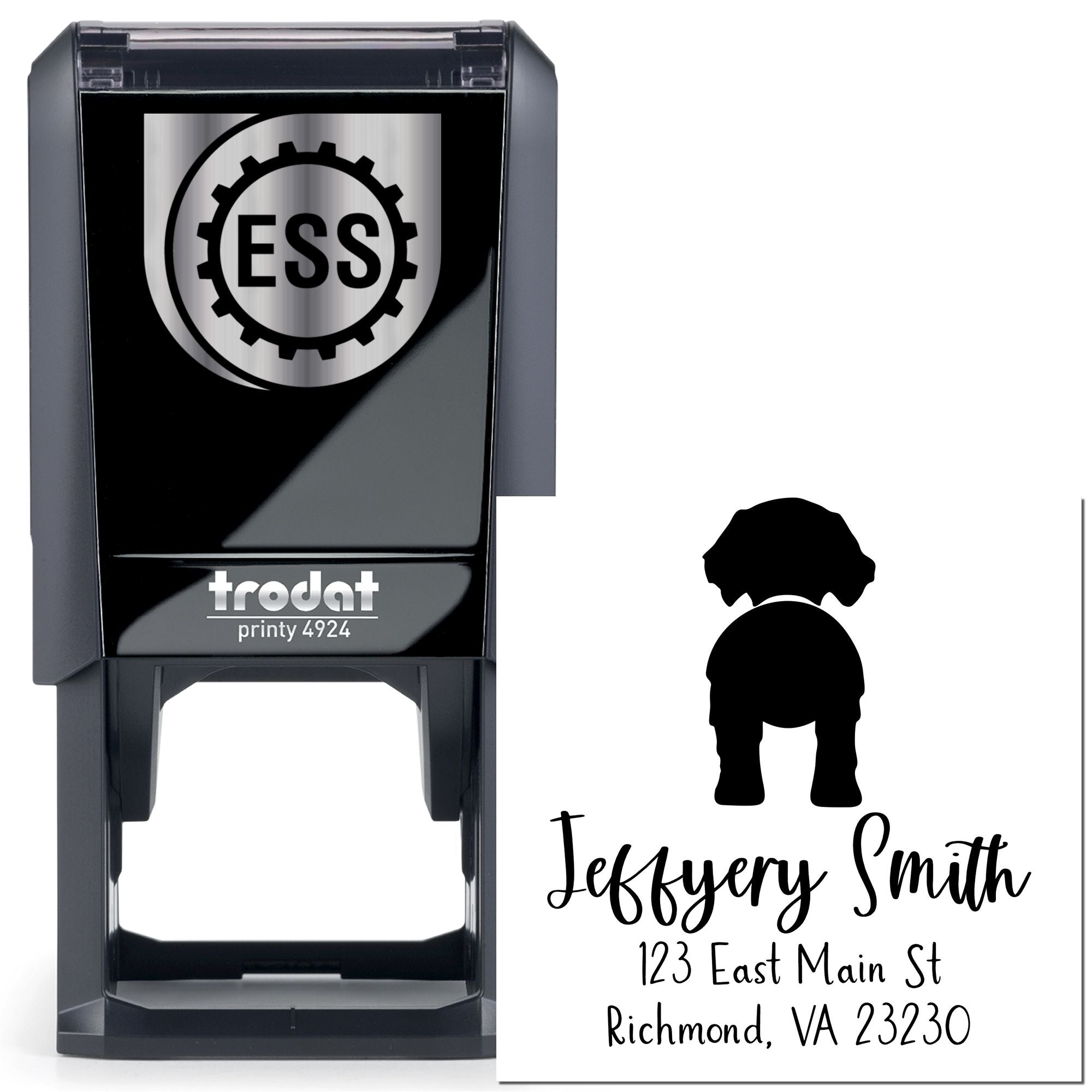 Self-Inking Golden Retriever Custom-Made Custom Return Address Rubber Stamp - Engineer Seal Stamps