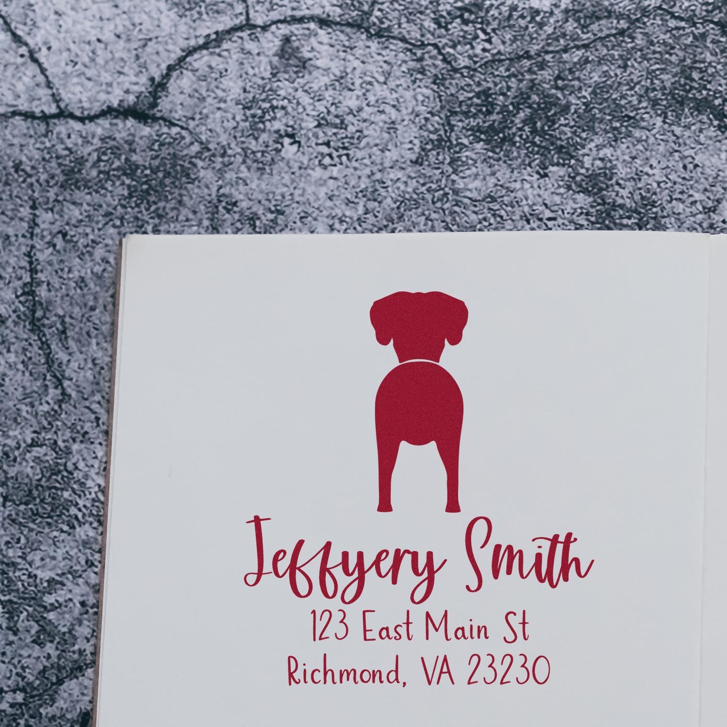 Wood Handle Great Dane Custom Made Rubber Address Rubber Stamp - Engineer Seal Stamps