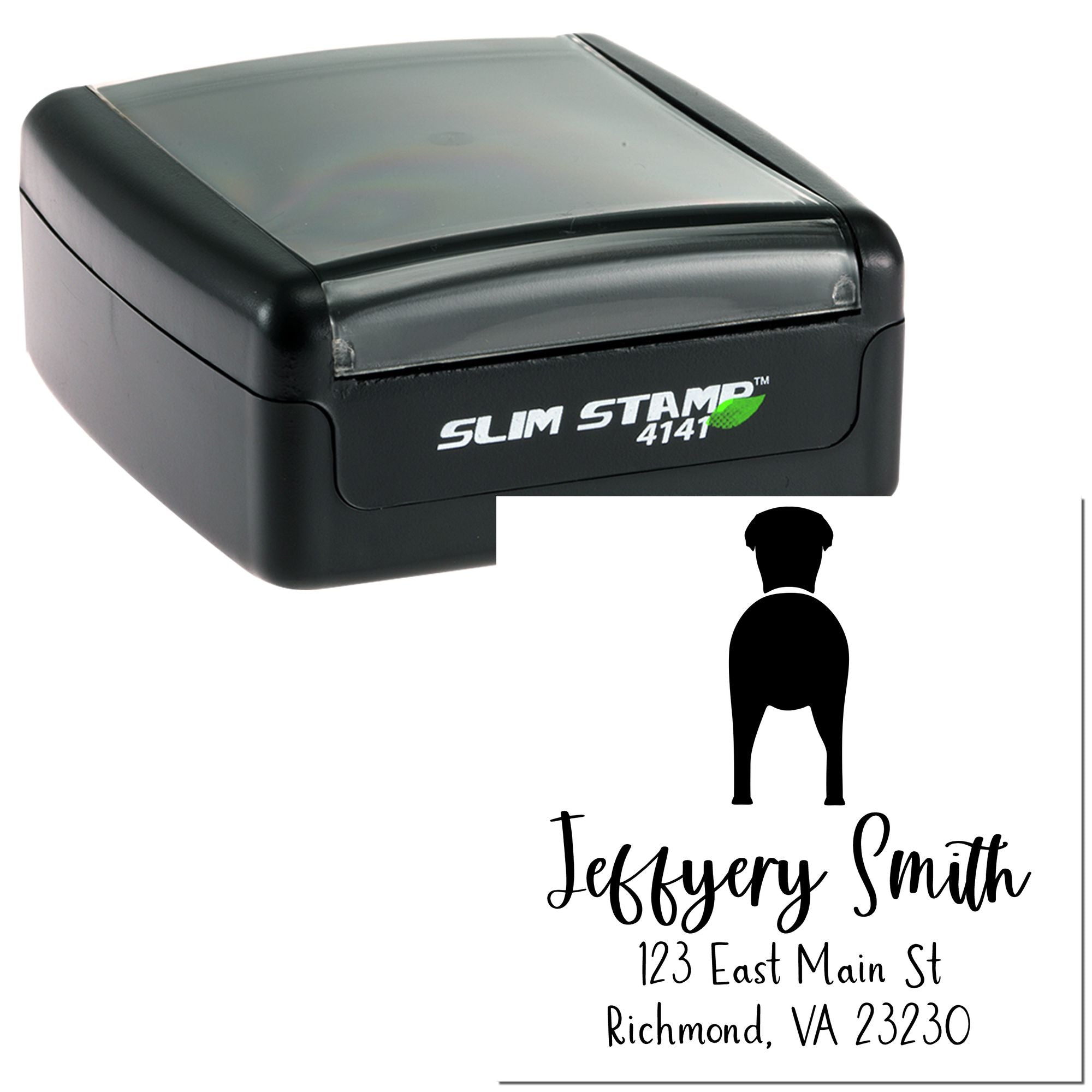 Slim Pre-Inked Greyhound Custom Mailing Stamp - Engineer Seal Stamps