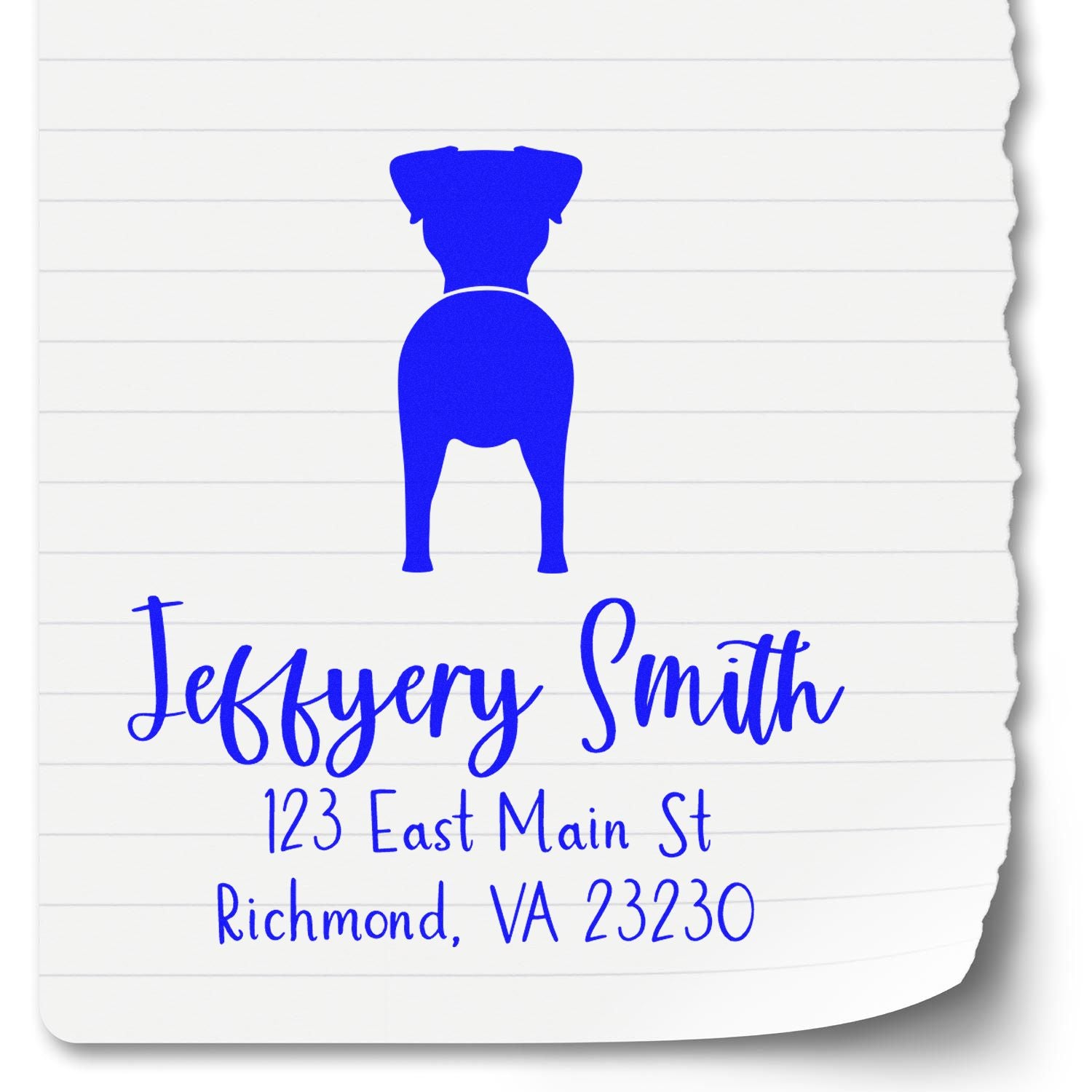 Wood Handle Jack Russell Terrier Custom Mail Address Stamp - Engineer Seal Stamps