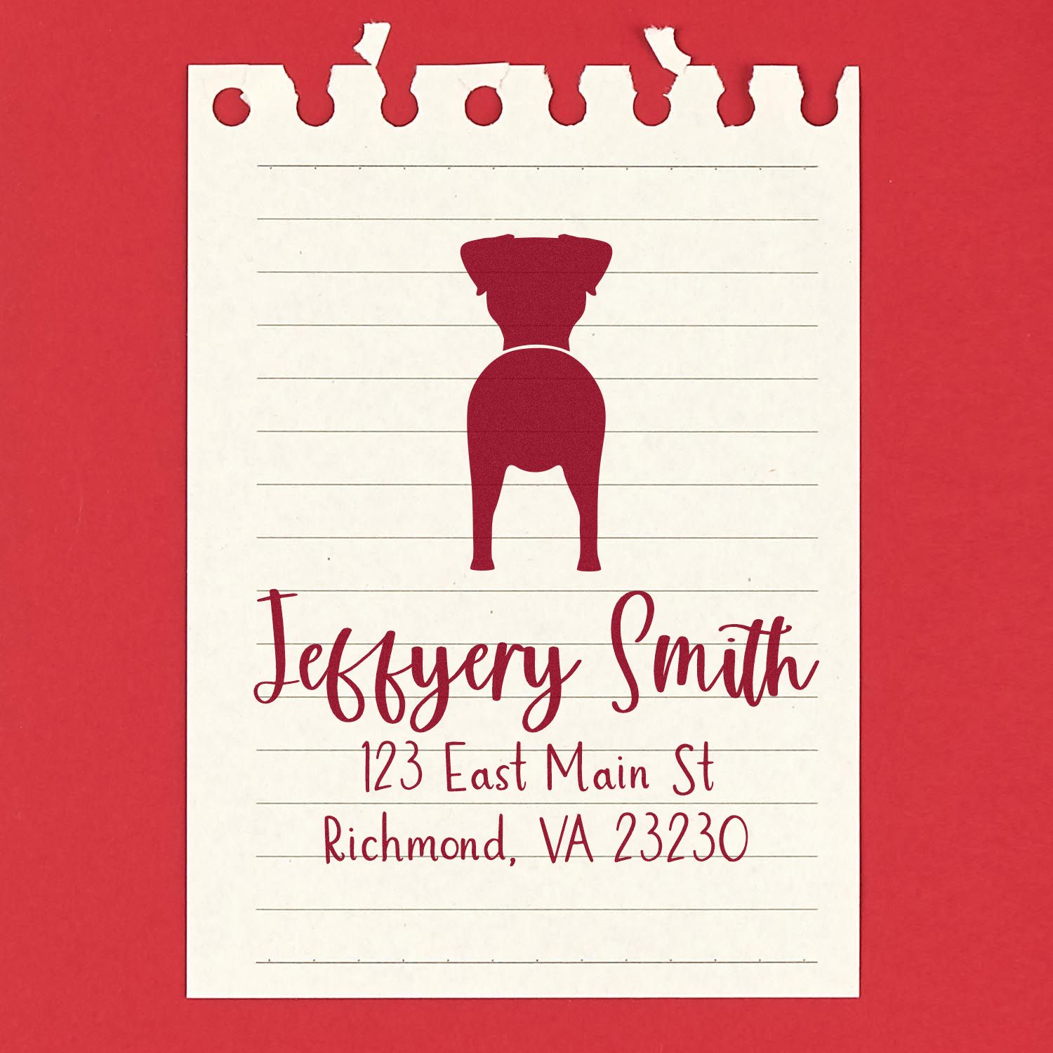 Self-Inking Jack Russell Terrier Custom-Made Dog Lover's Address Rubber Stamp - Engineer Seal Stamps