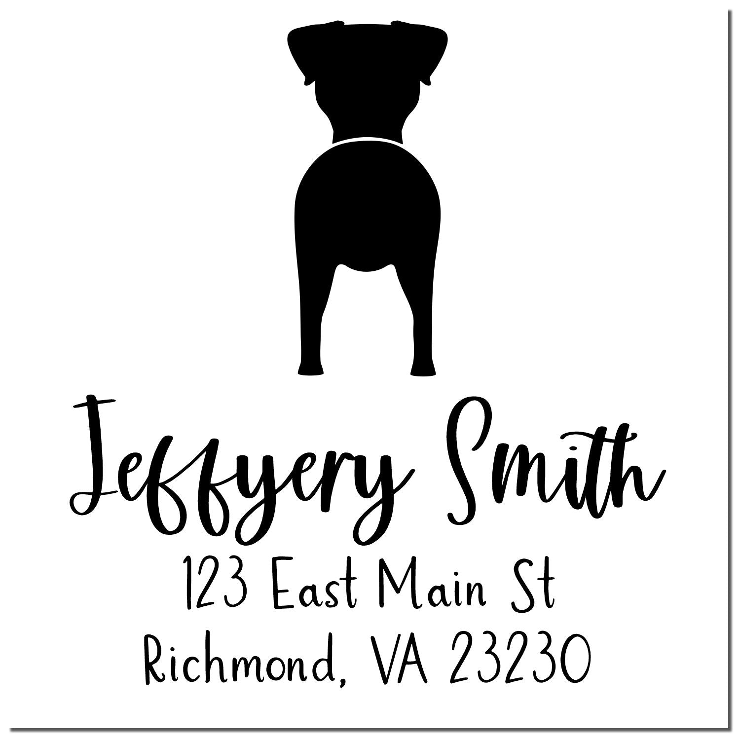 Wood Handle Jack Russell Terrier Custom Mail Address Stamp - Engineer Seal Stamps