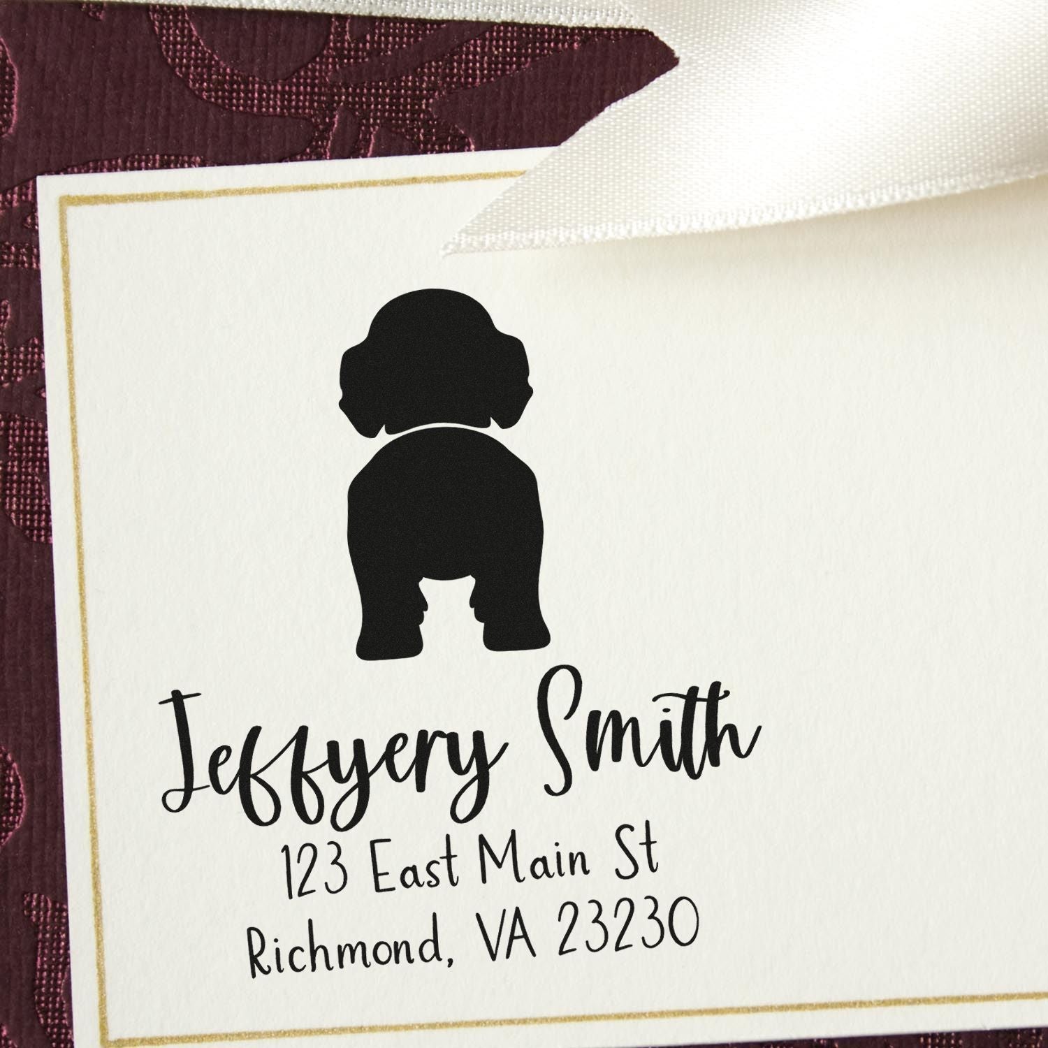 Slim Pre-Inked Labradoodle Custom Home Address Rubber Stamp - Engineer Seal Stamps