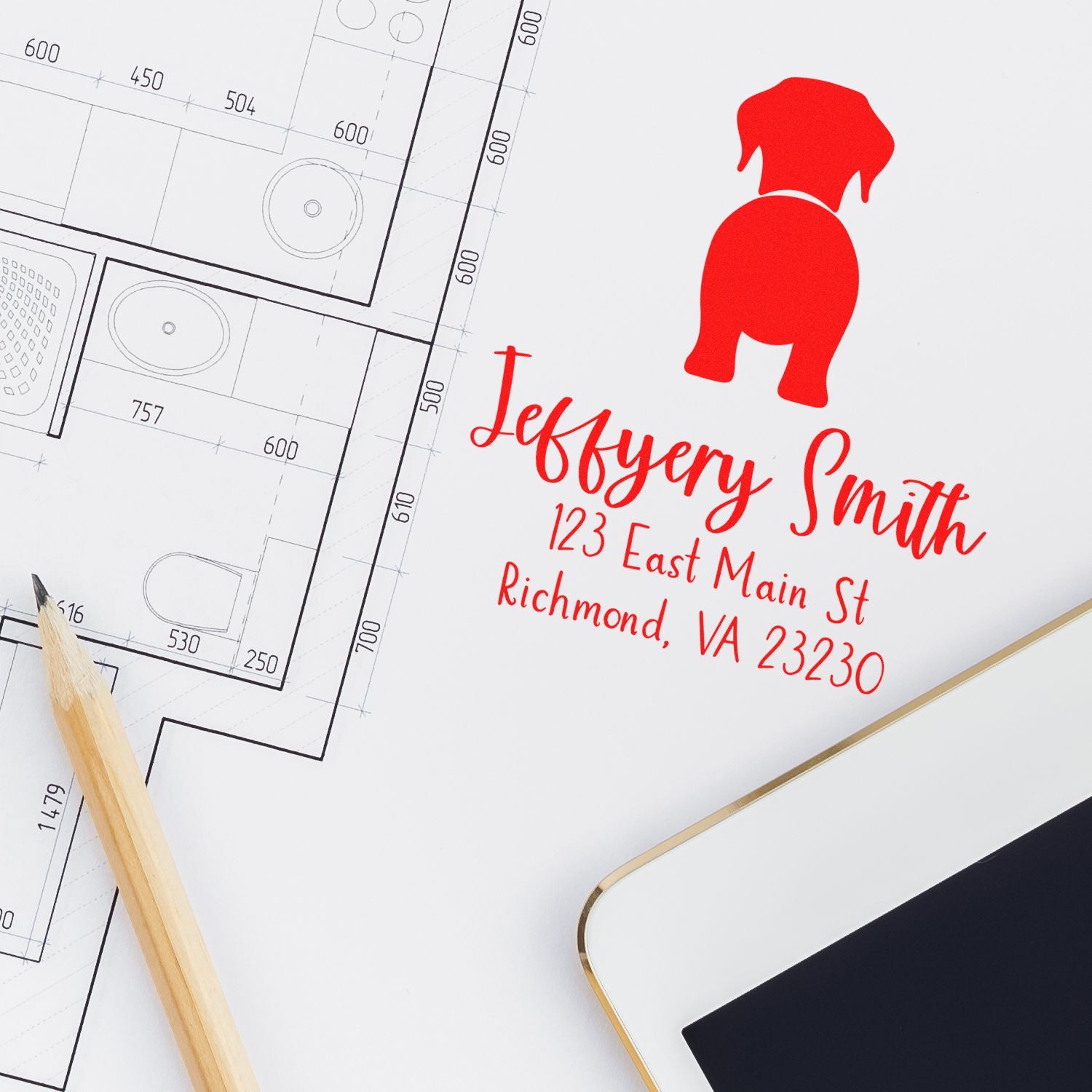 Self-Inking Labrador Custom-Made Dog Lover's Address Stamp for Envelopes - Engineer Seal Stamps