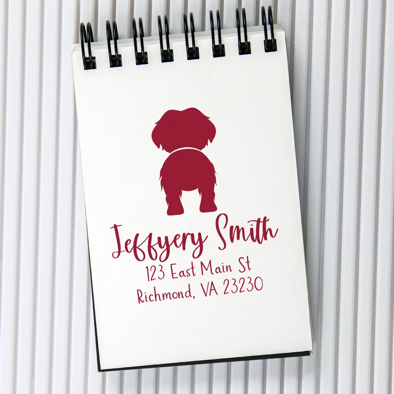 Self-Inking Maltese Custom-Made Dog Return Address Rubber Stamp - Engineer Seal Stamps